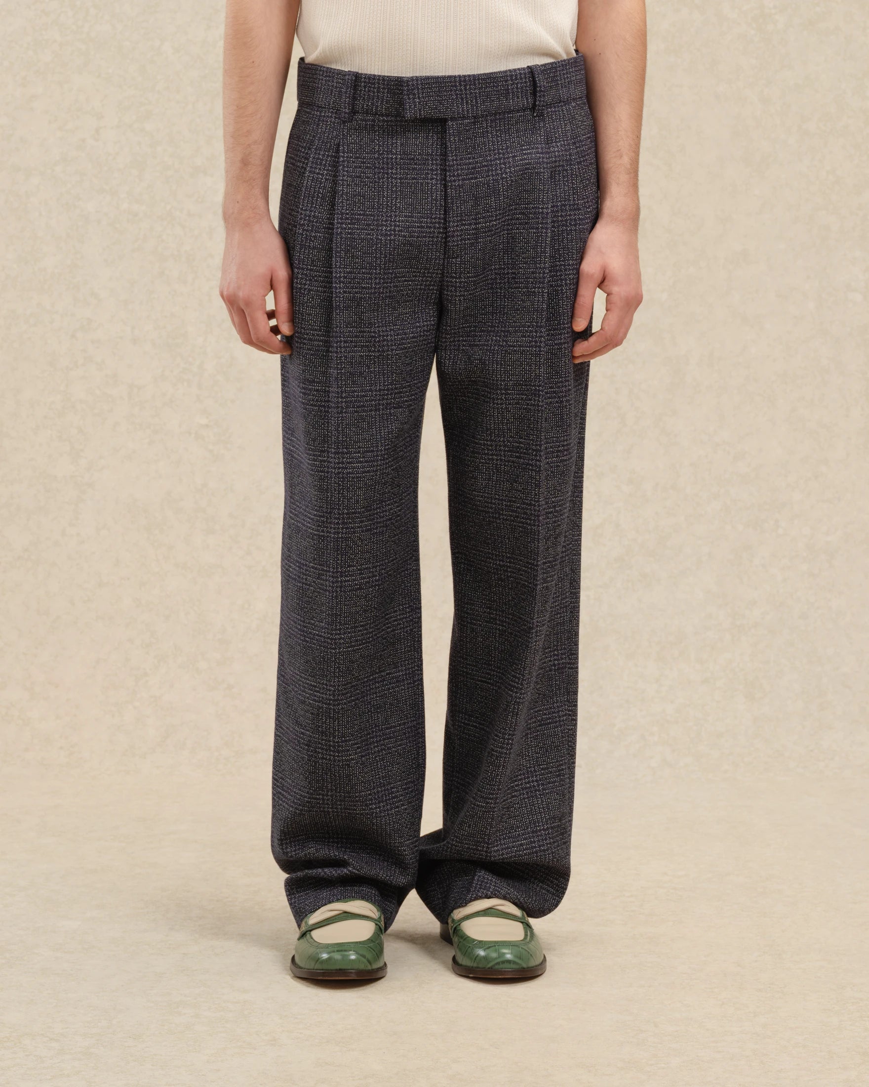 Drôle De Monsieur Pantalon Golfeur Laine Hose Navy Karo