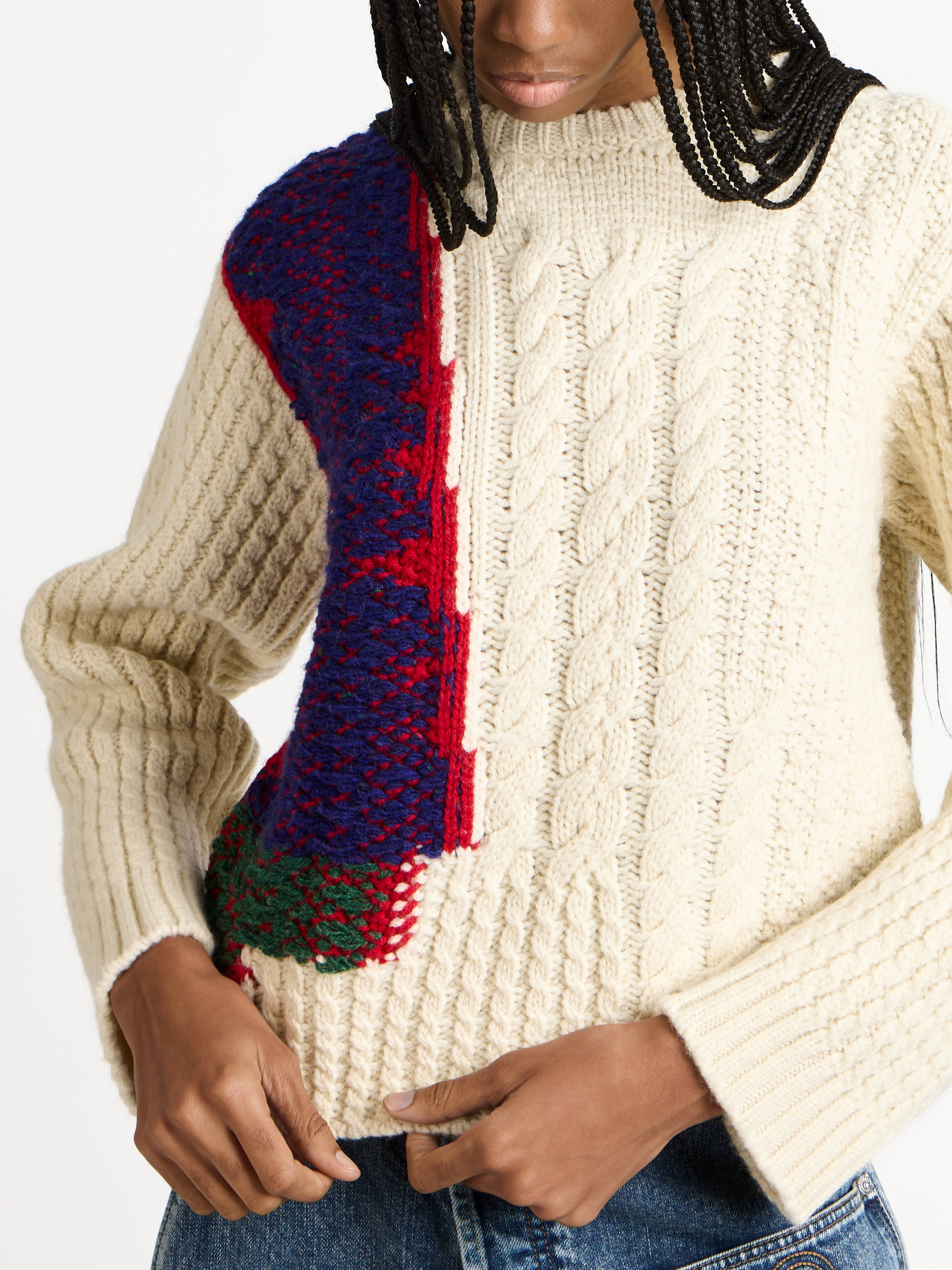J.W.Anderson Knitwear Cable-Knit Jumper Strickpullover Ivory