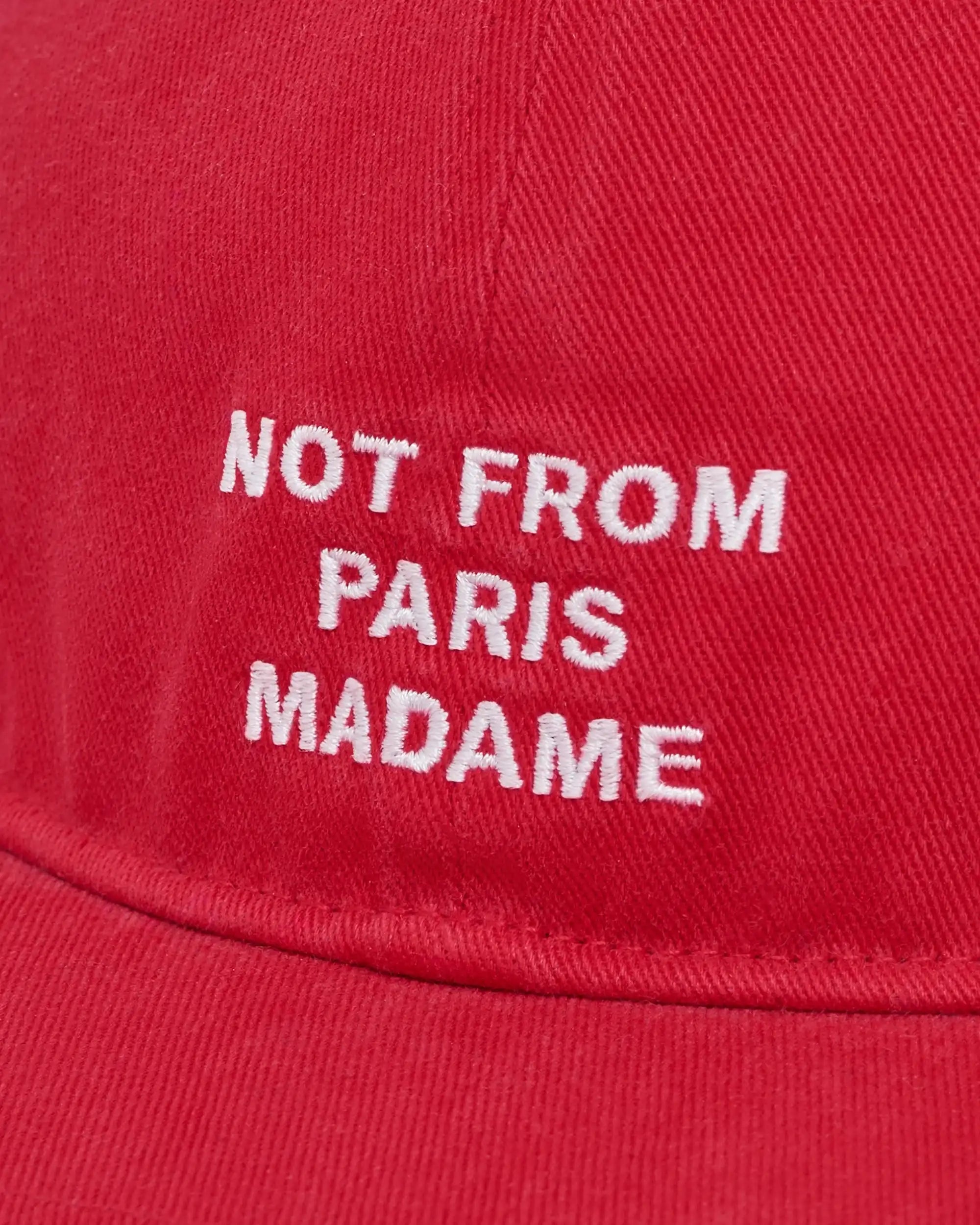 Drôle De Monsieur Flat Slogan Cap Rot 6-Panel Baumwolle