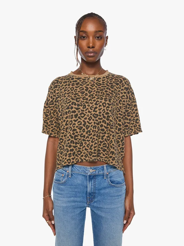 Mother S/S Boxy Ringer T-Shirt Leo Braun Crop
