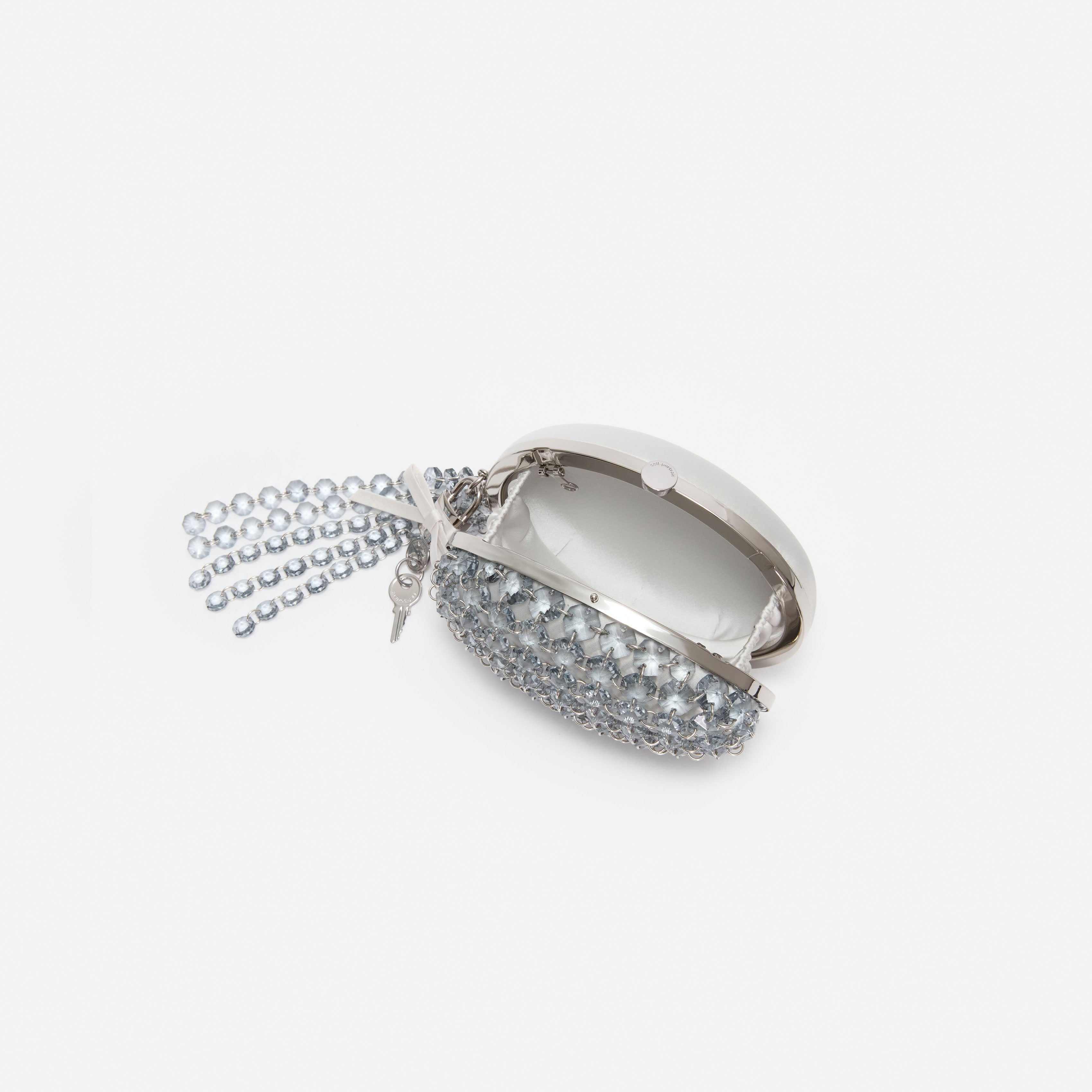 Self Portrait Grey Oval Crystal Chain Clutch Grau One Size Kristall