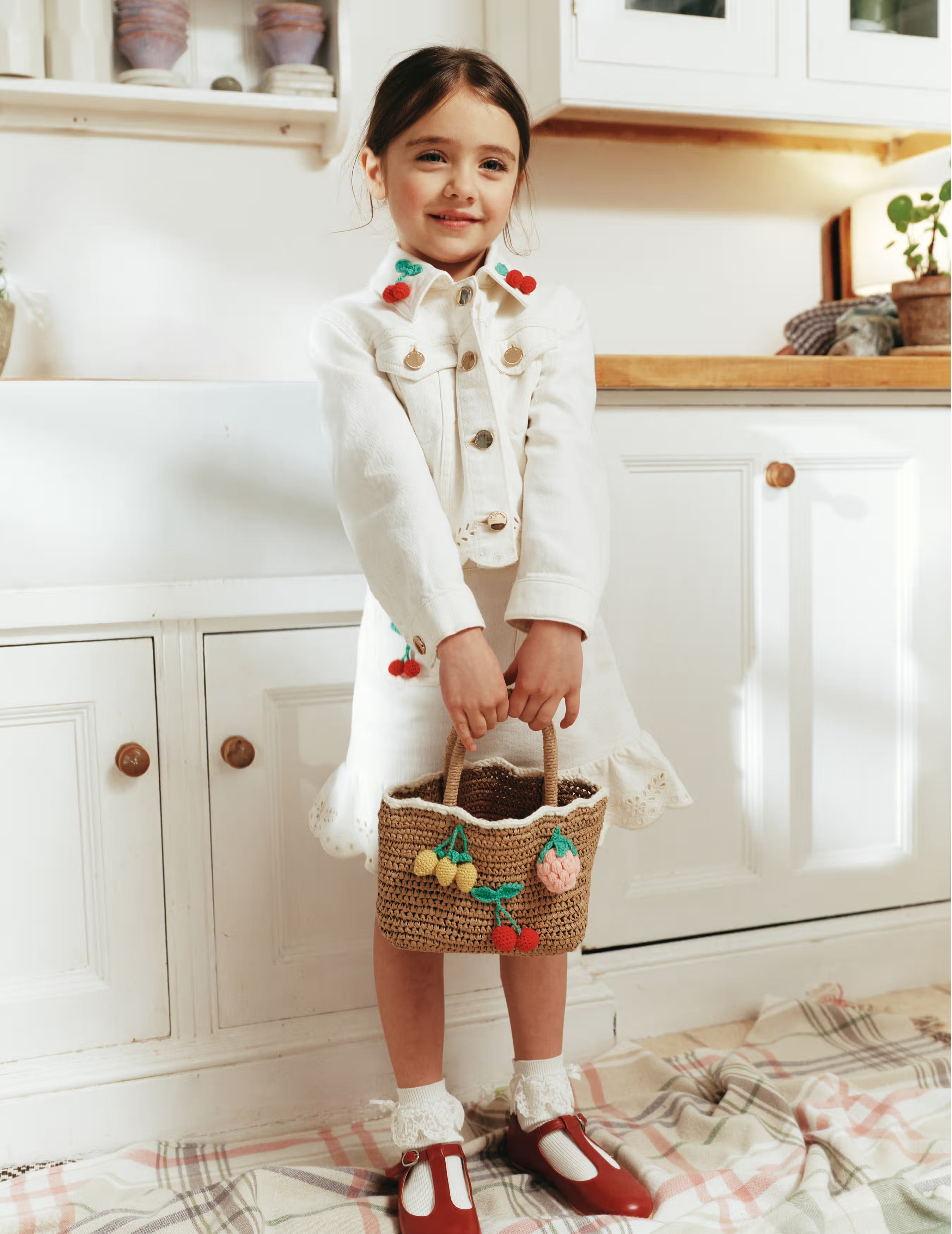 Self Portrait Raffia Fruit Tote Tasche One Size braun