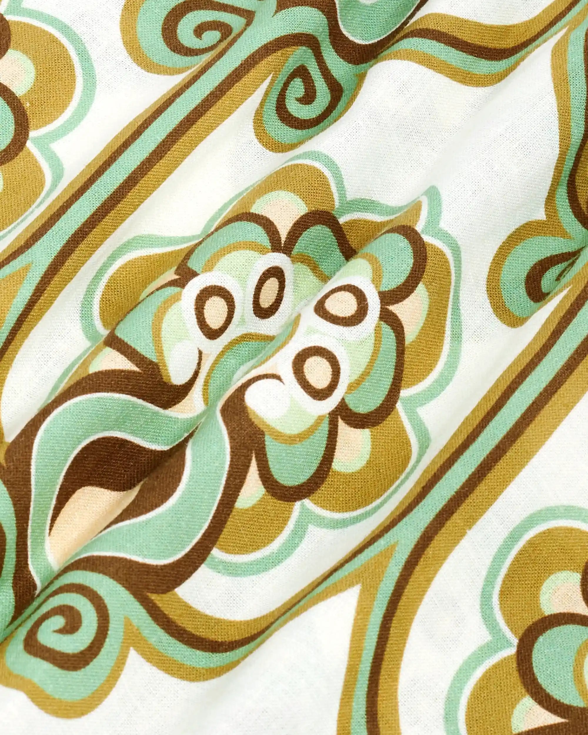 Drôle De Monsieur Chemise Tapisserie Florale Hemd Grün Leinen