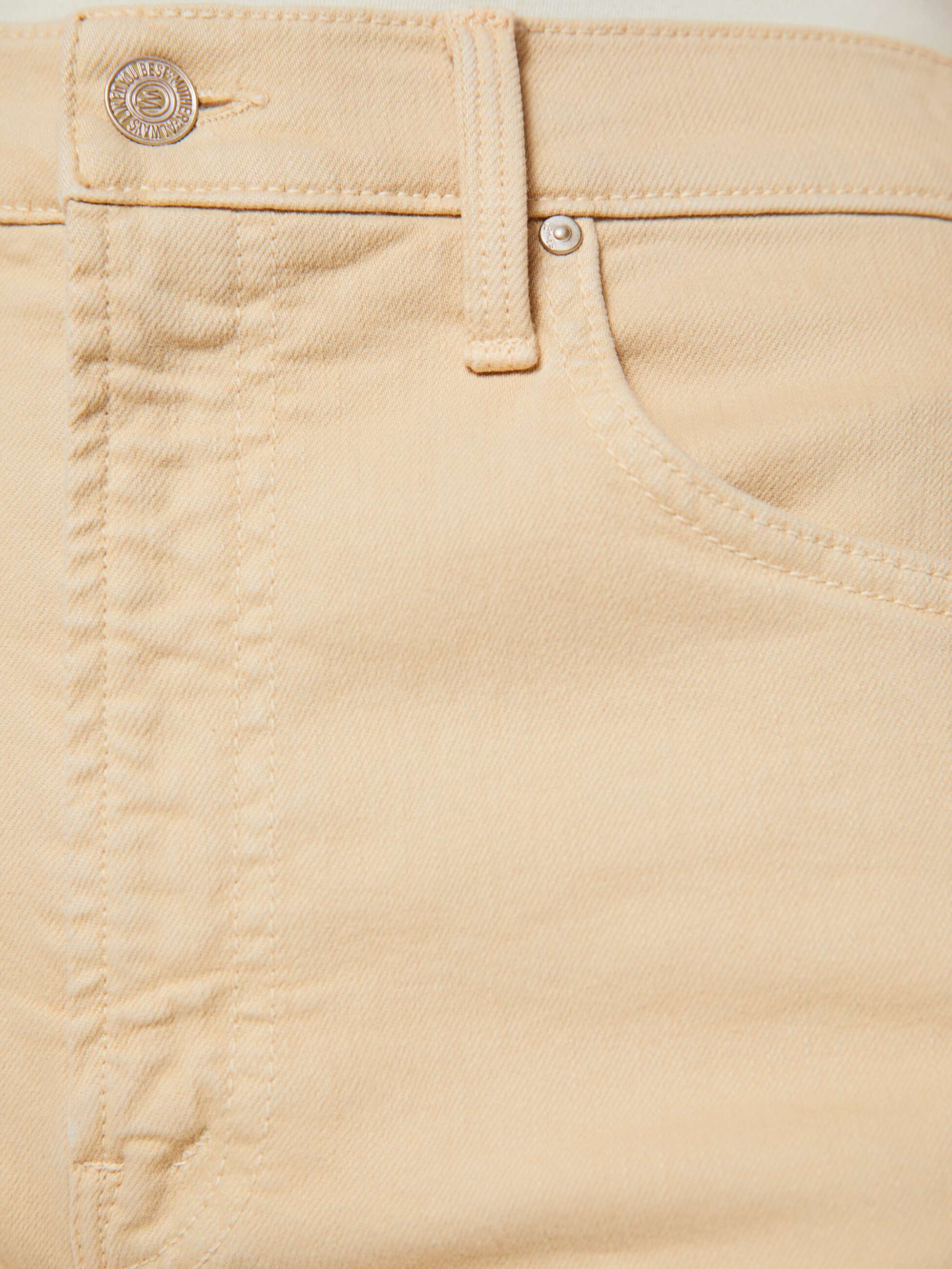 Mother Denim Whole Lot Twist Zip Shorts Almond Buff beige