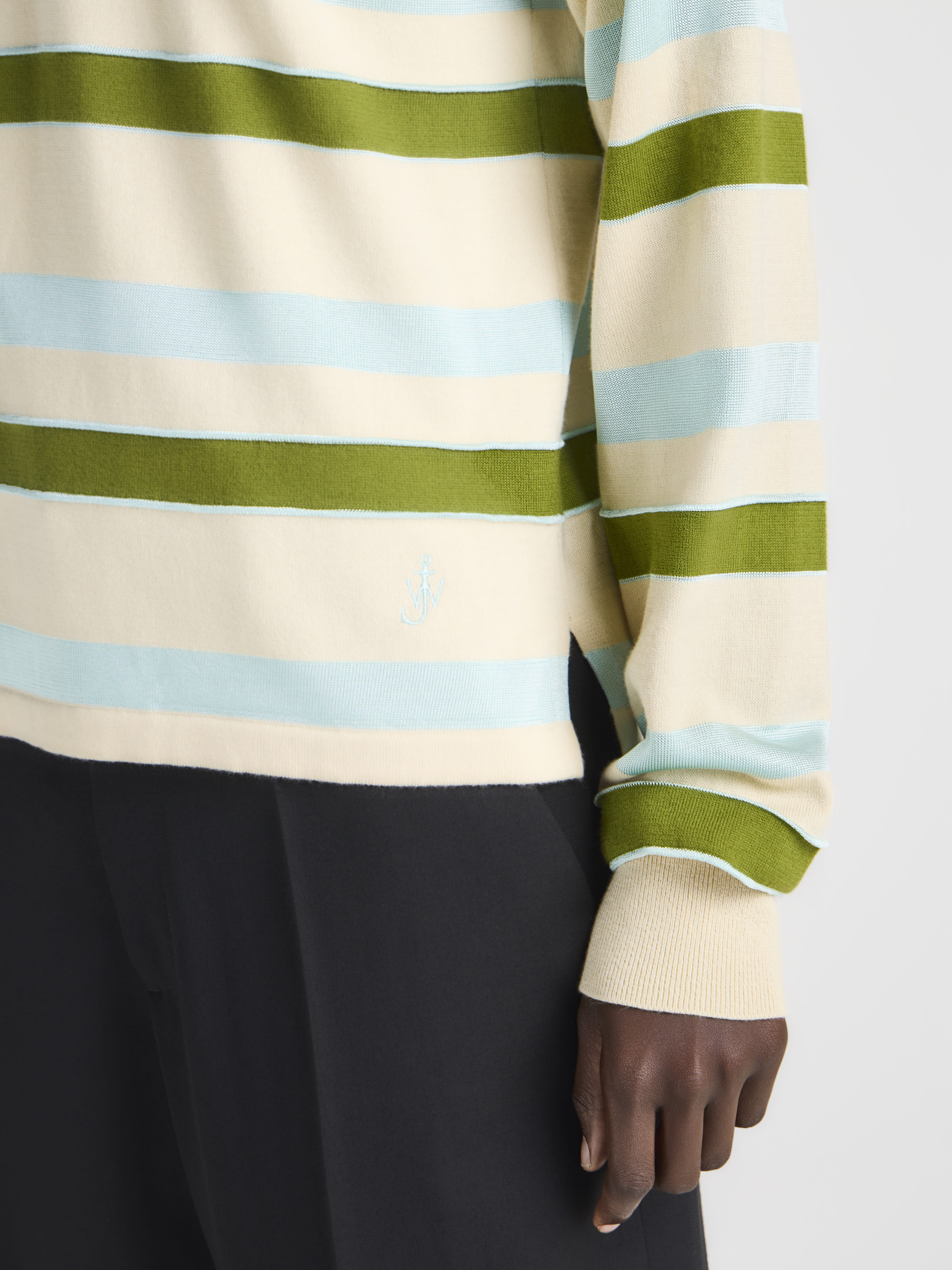 J.W.Anderson Rugby Polo Top Strick Ivory Damen Gestreift