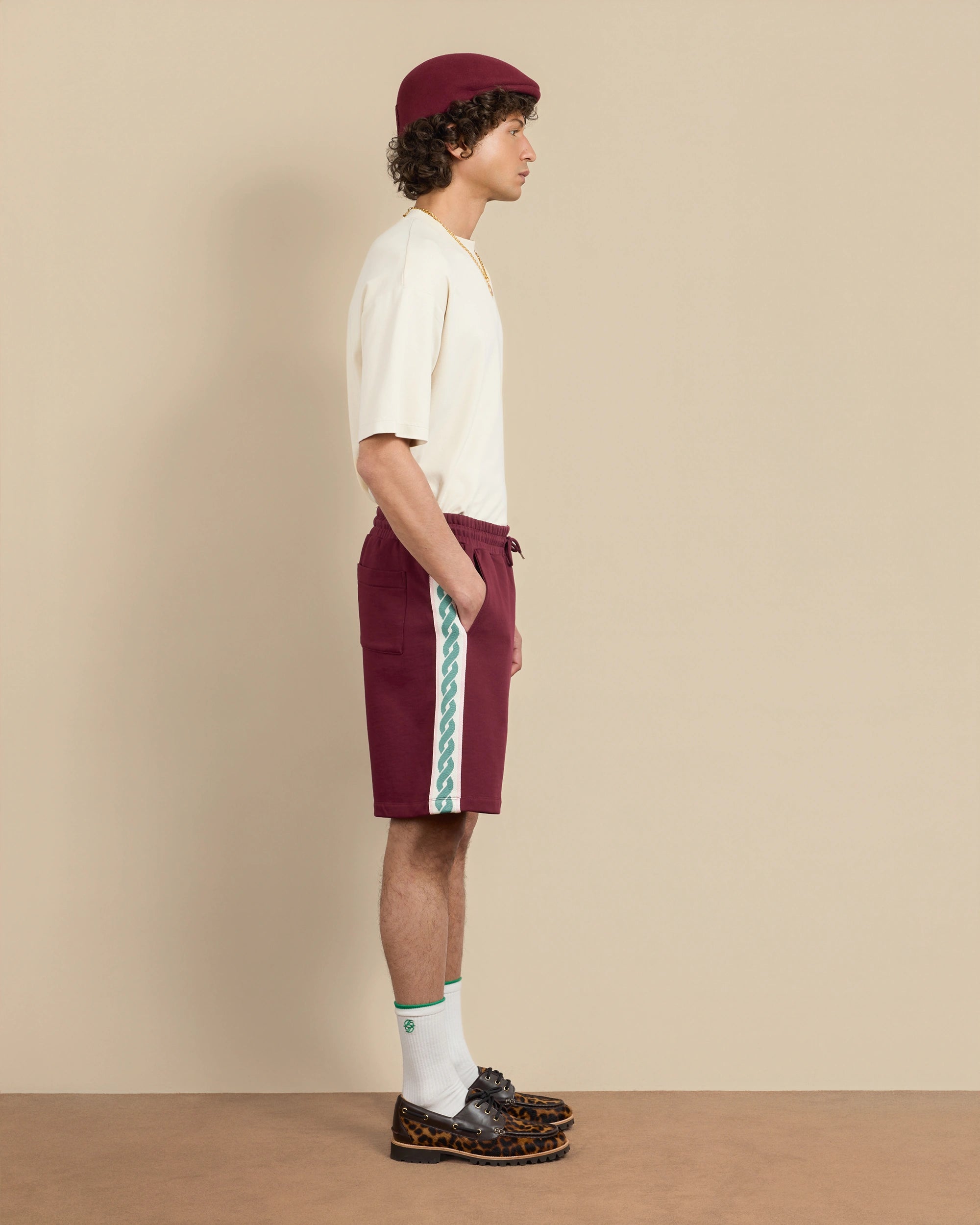 Drôle De Monsieur Le Short Survêtement Shorts Wine Baumwolle