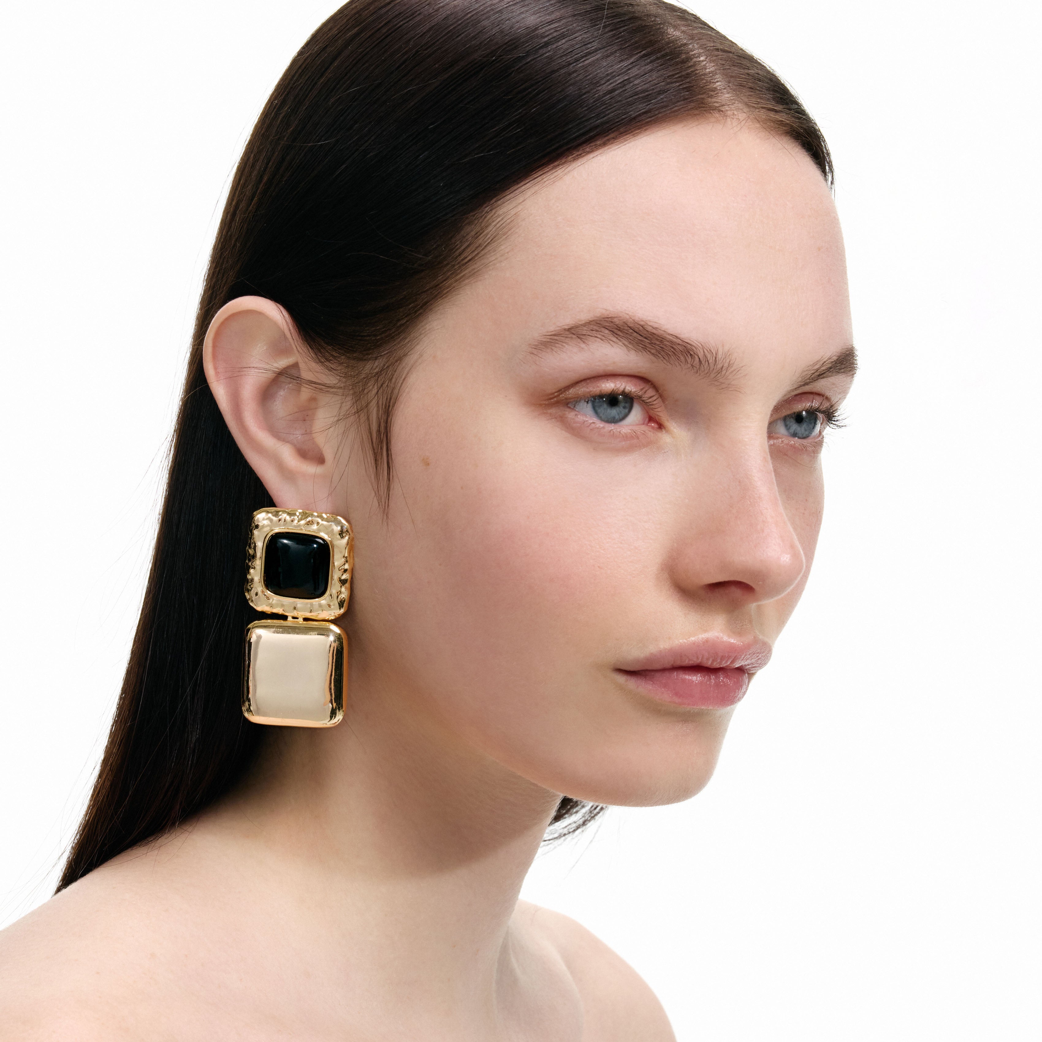 Self Portrait Mottled Gold Black Ohrringe schwarz gold