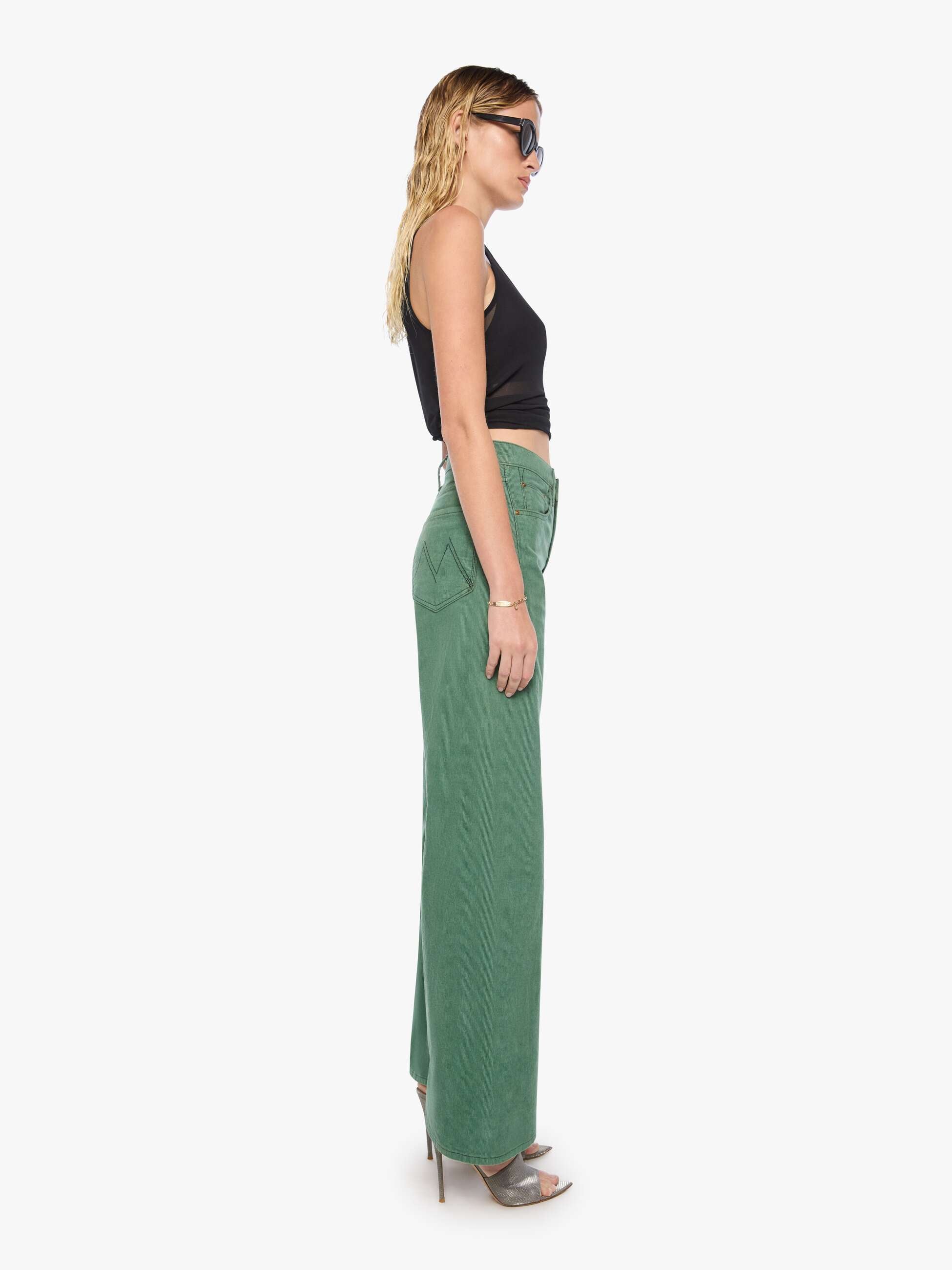 Mother Lemon Twist Sneak Cordhose Dark Ivy grün