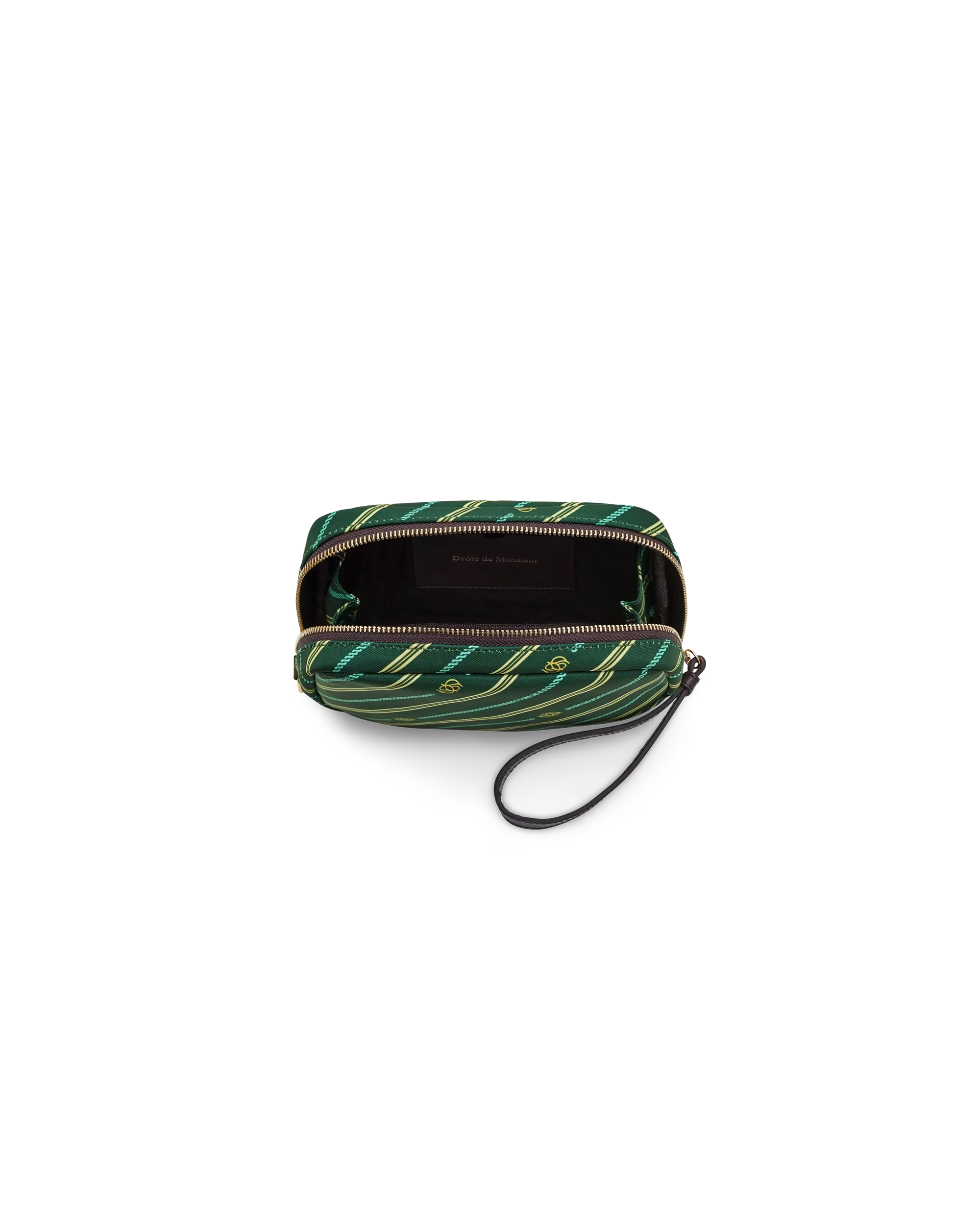 Drôle De Monsieur Monogram Pouch Dunkelgrün Nylon