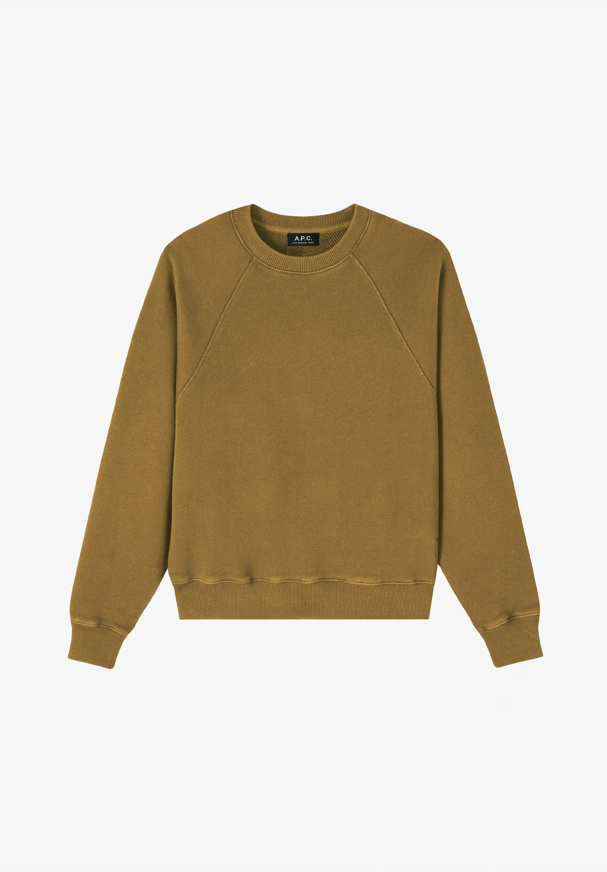 A.P.C. Sweatshirt Raglan Taupe Bio-Baumwolle Gr. M Brusttasche