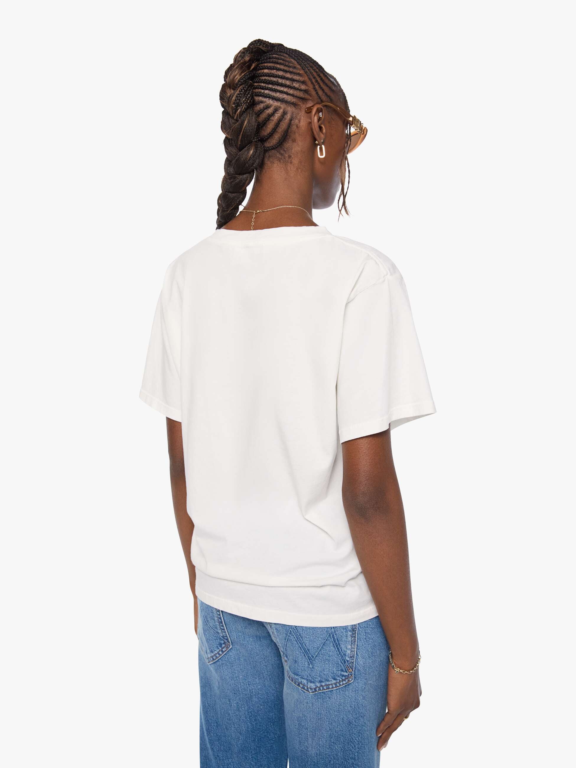 Mother The Varsity Rowdy T-Shirt Fluff Weiß