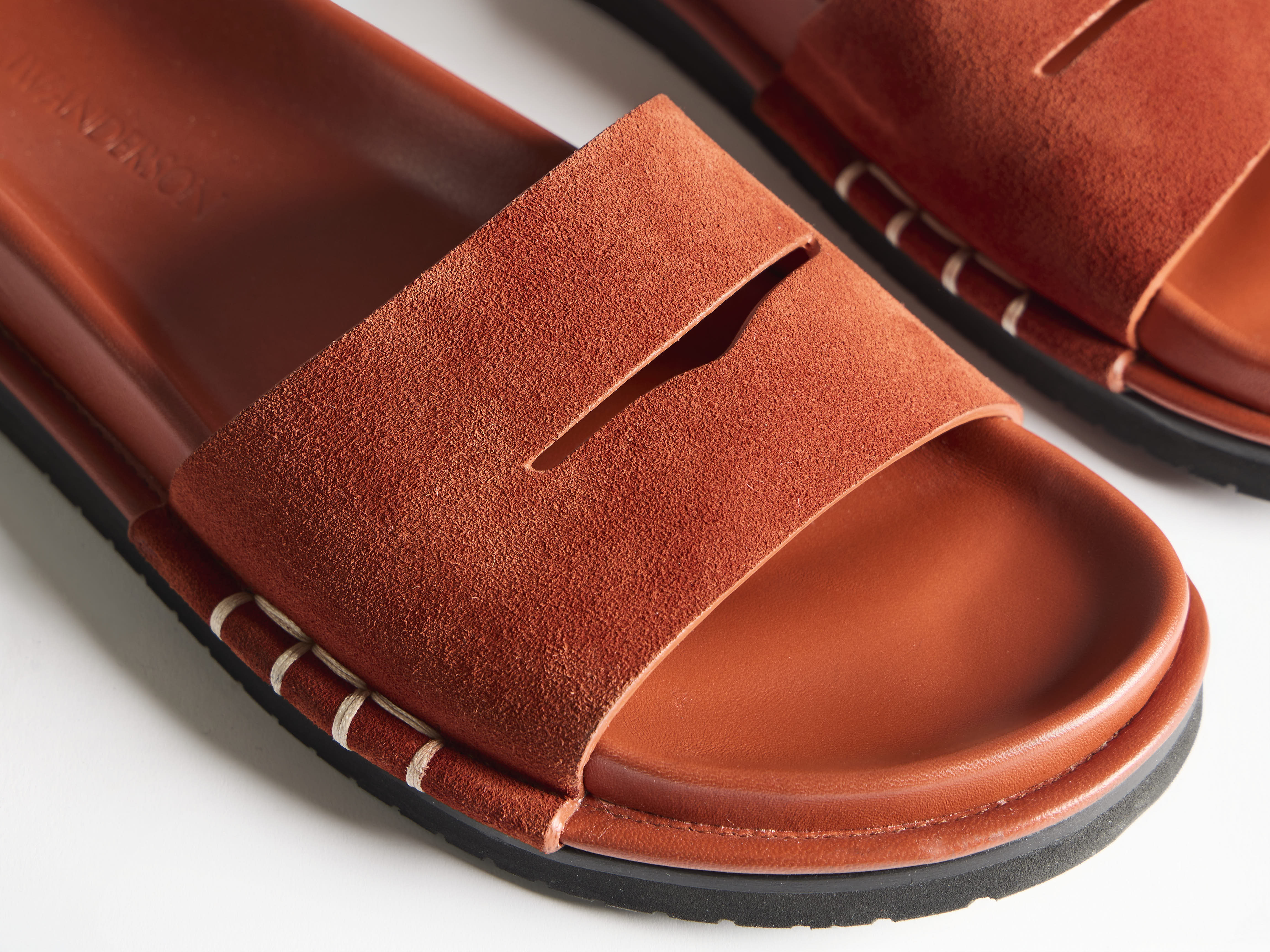J.W.Anderson Fussbett Loafer Slides Pantoletten Rost Damen