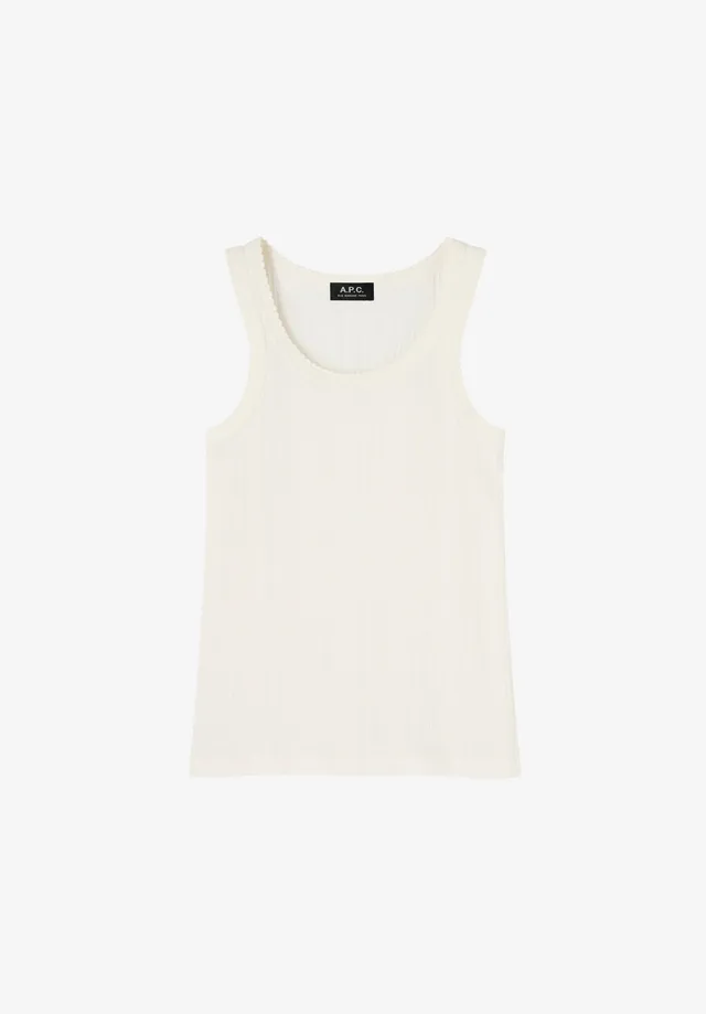 A.P.C. Tanktop Bio-Baumwolle Weiß Gerippt M