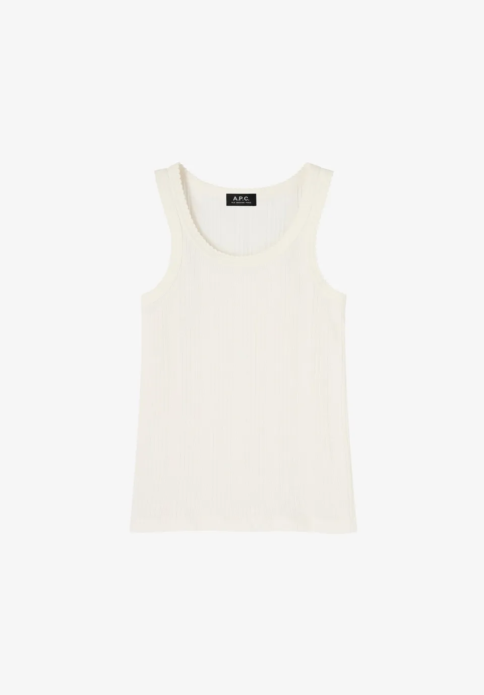 A.P.C. Tanktop Bio-Baumwolle Weiß Gerippt M