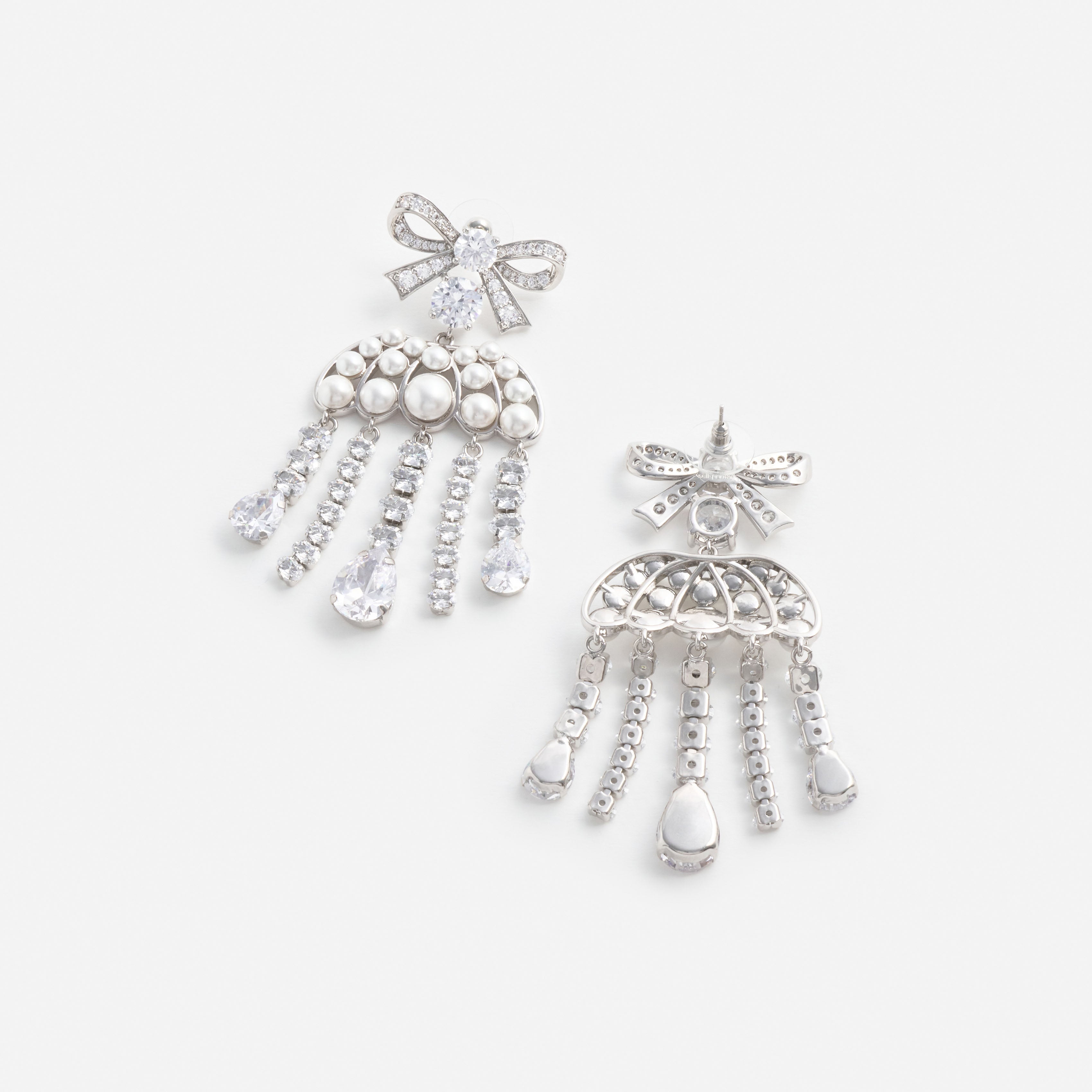 Self Portrait Jewellery Pearl Crystal Bow Droplet Ohrringe Perle