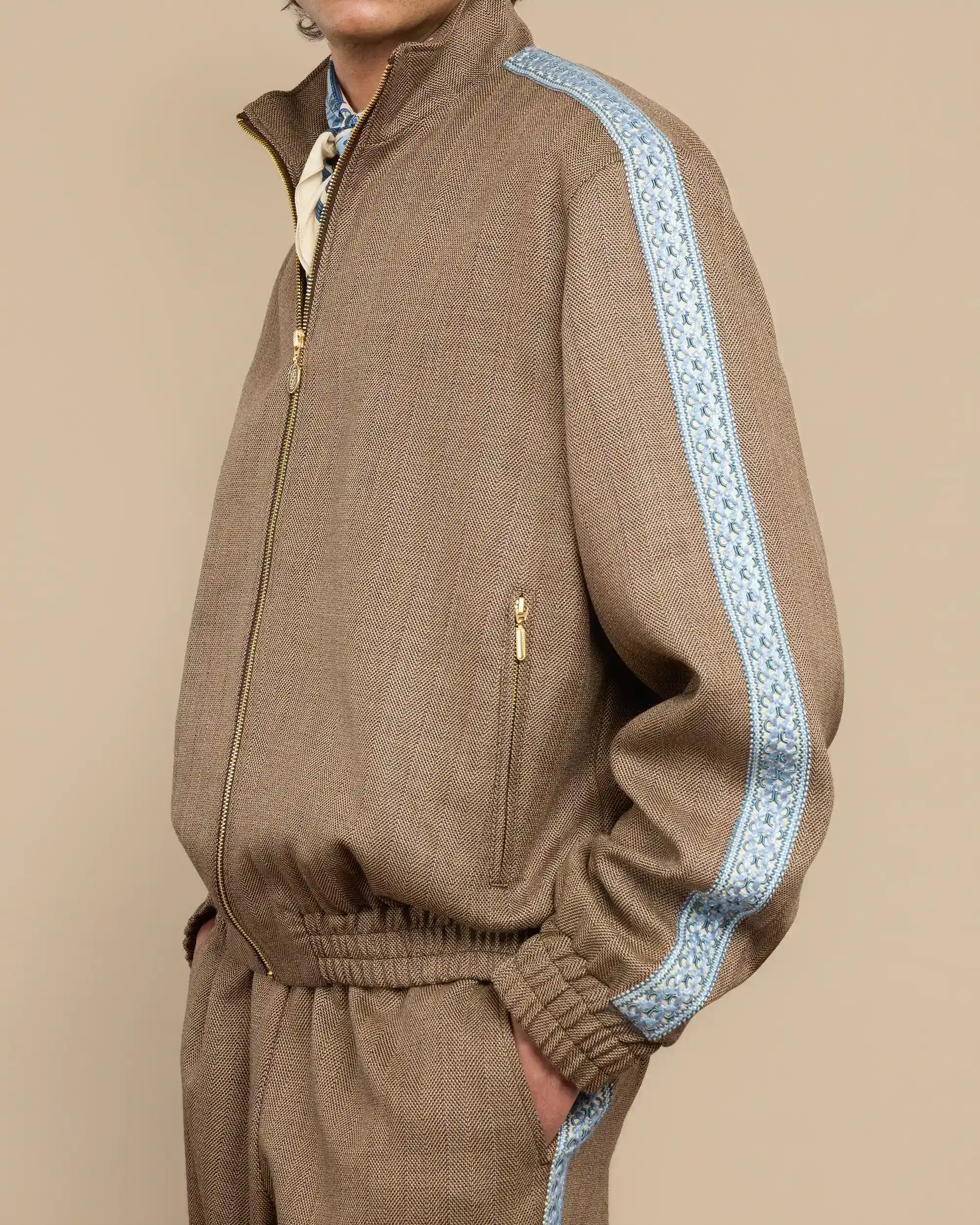 Drôle De Monsieur La Track Jacket Chevron Trackjacke Off-White Wolle