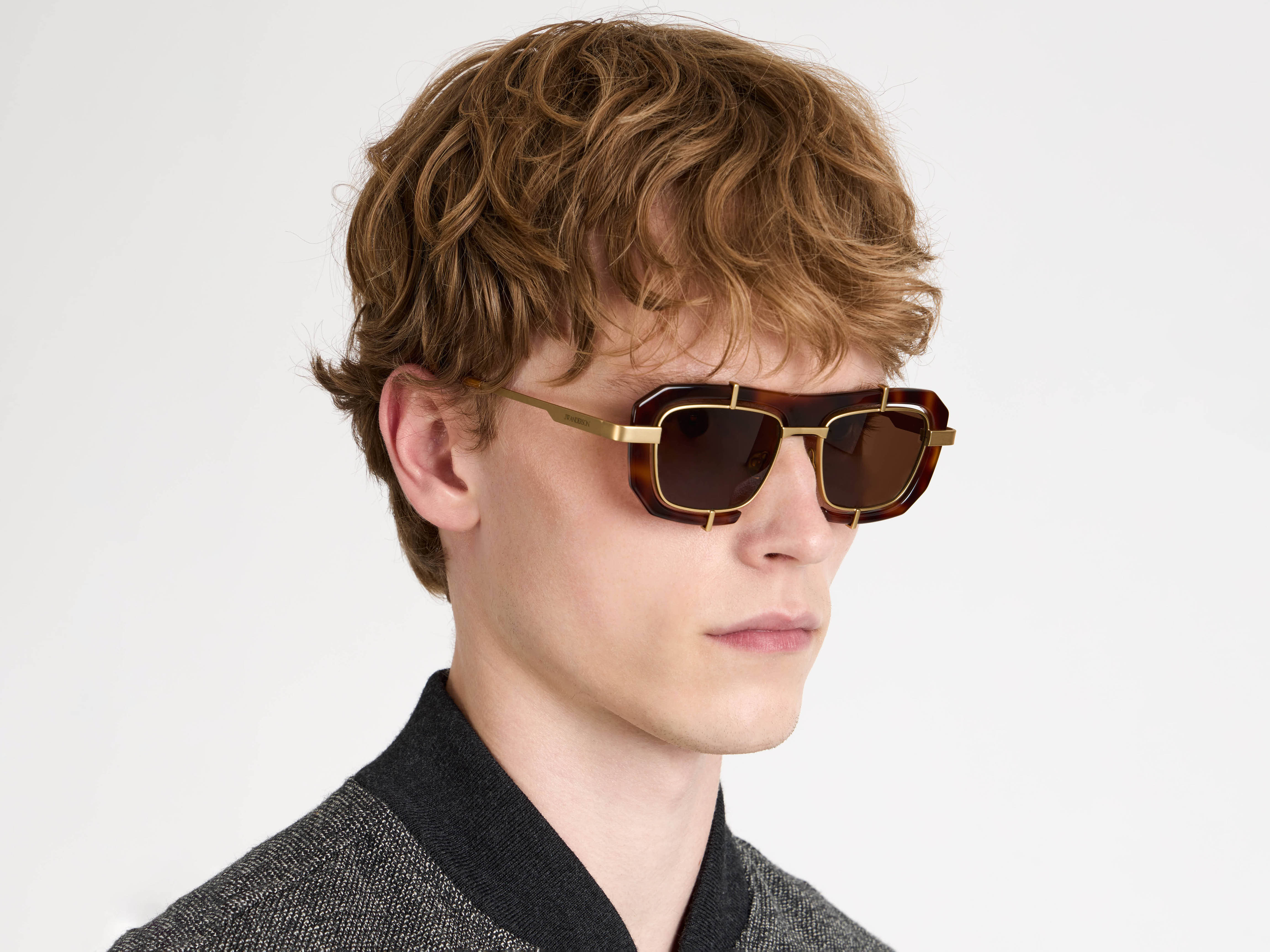 J.W.Anderson JWA03 Sonnenbrille Havanna Geometric Unisex