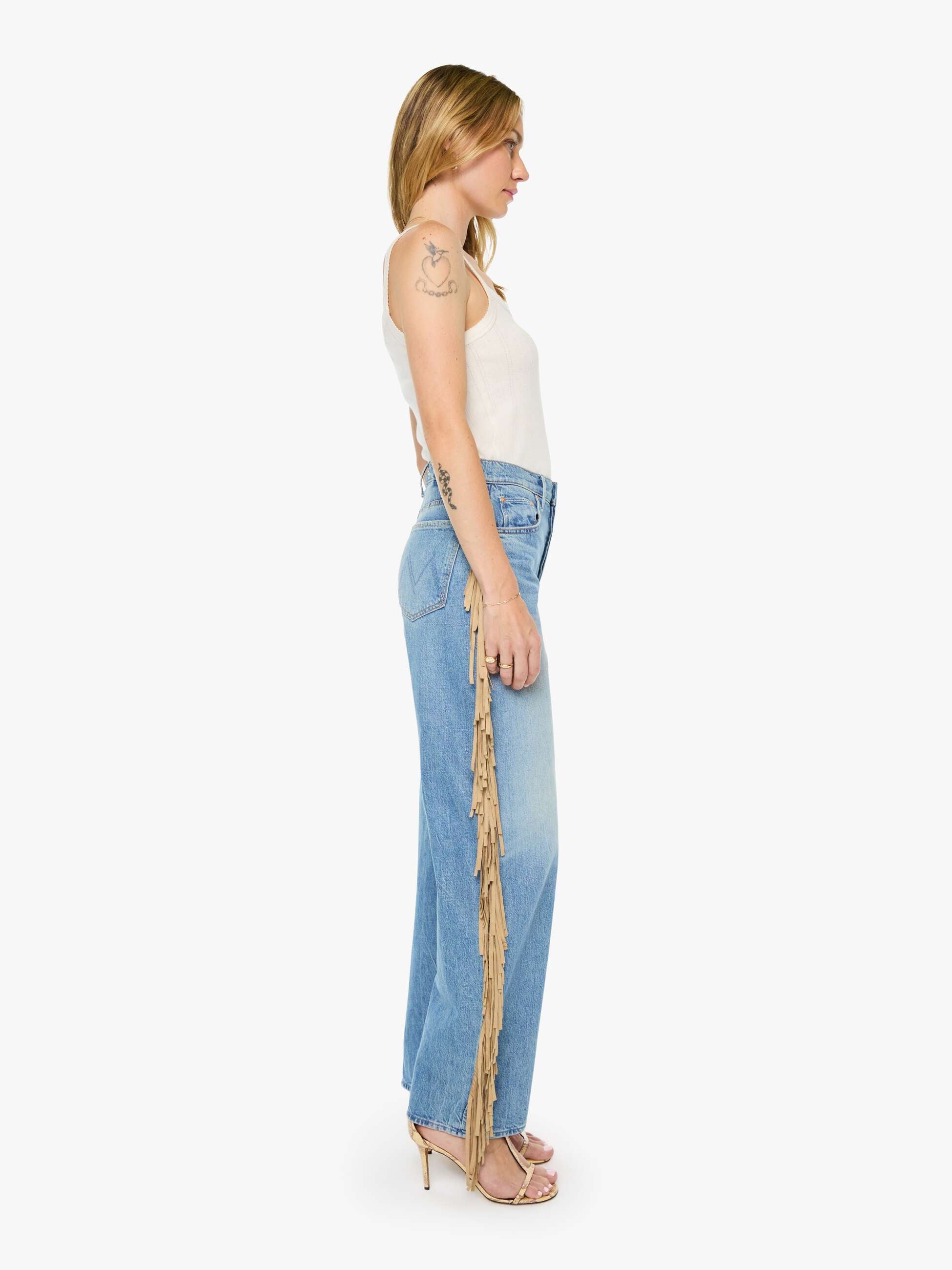 Mother Half-Pipe Jeans Folkstar High Waist Rigid Denim