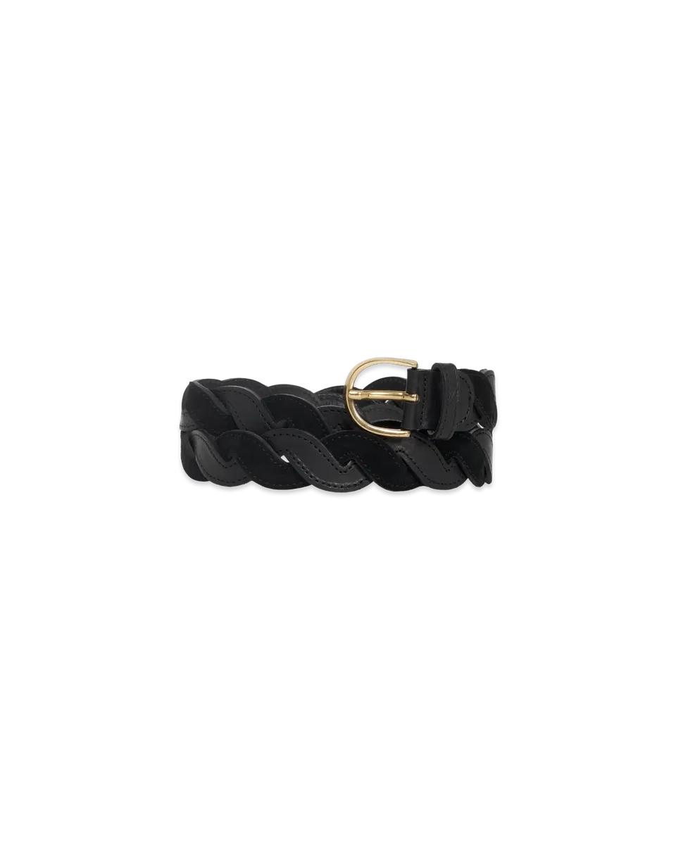 Drôle De Monsieur La Ceinture Tresse Gürtel schwarz Leder 85