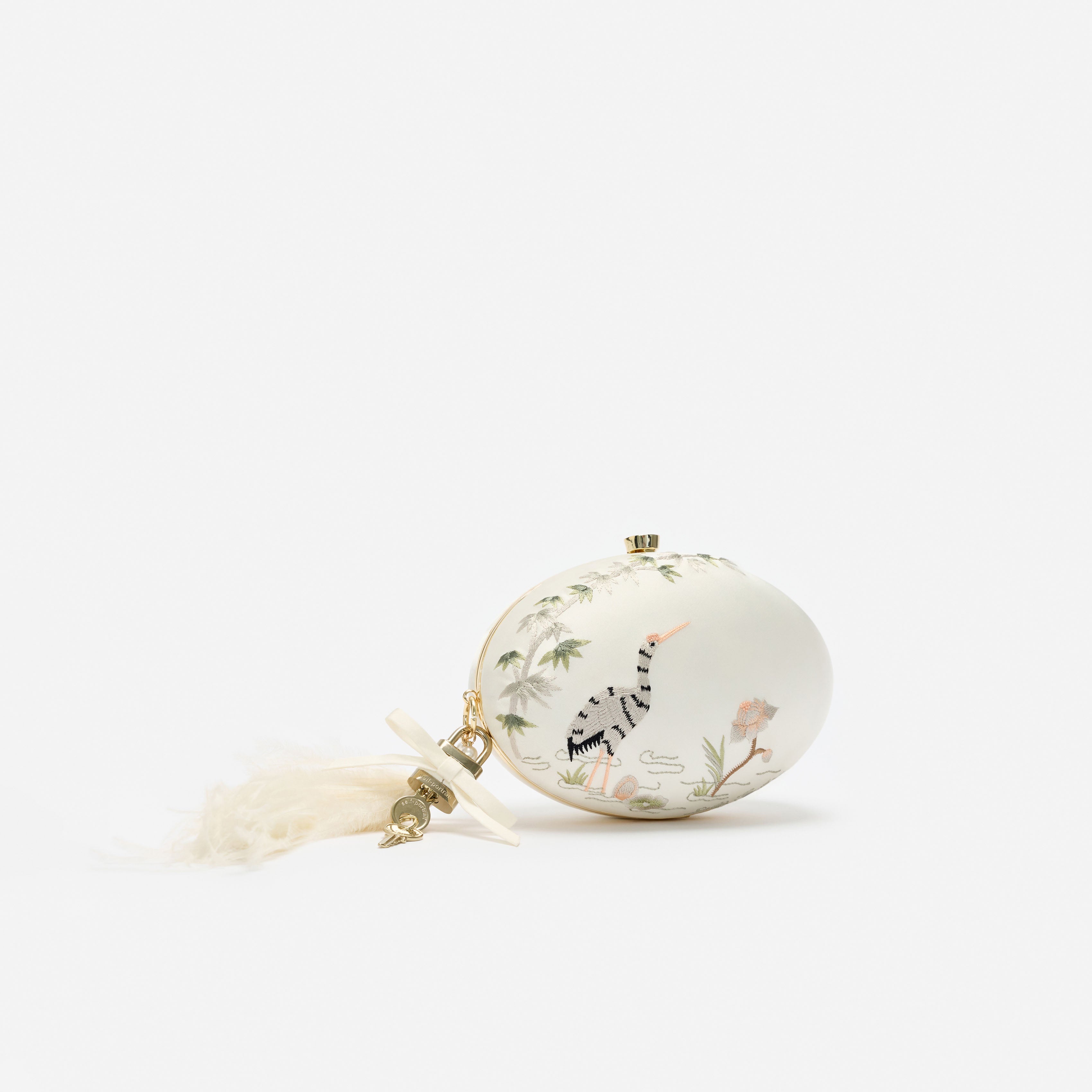 Self Portrait Handbags Oval Clutch Tasche Creme
