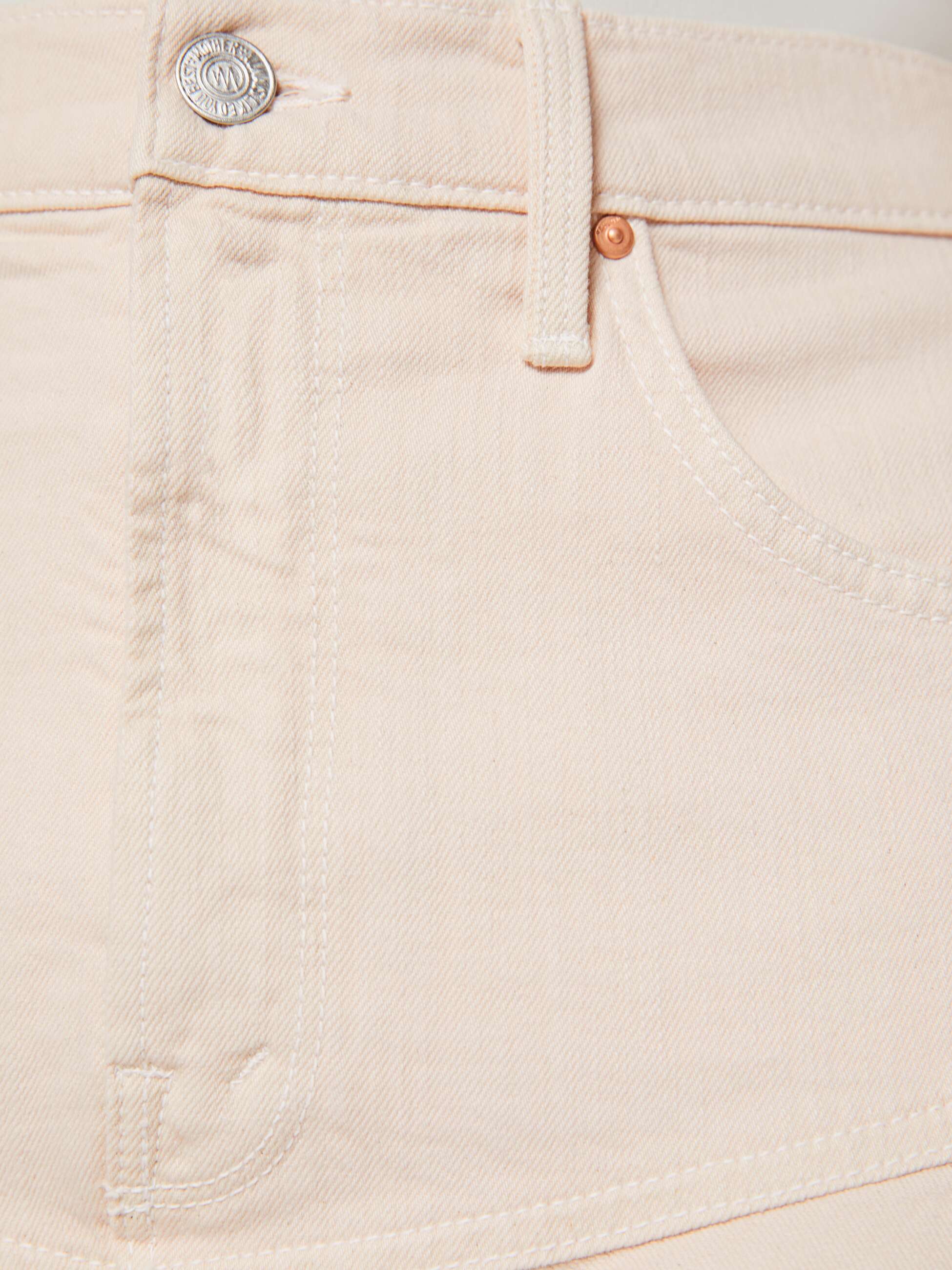 Mother The Hanky Midi Jeansrock Peach Puree High-Waist