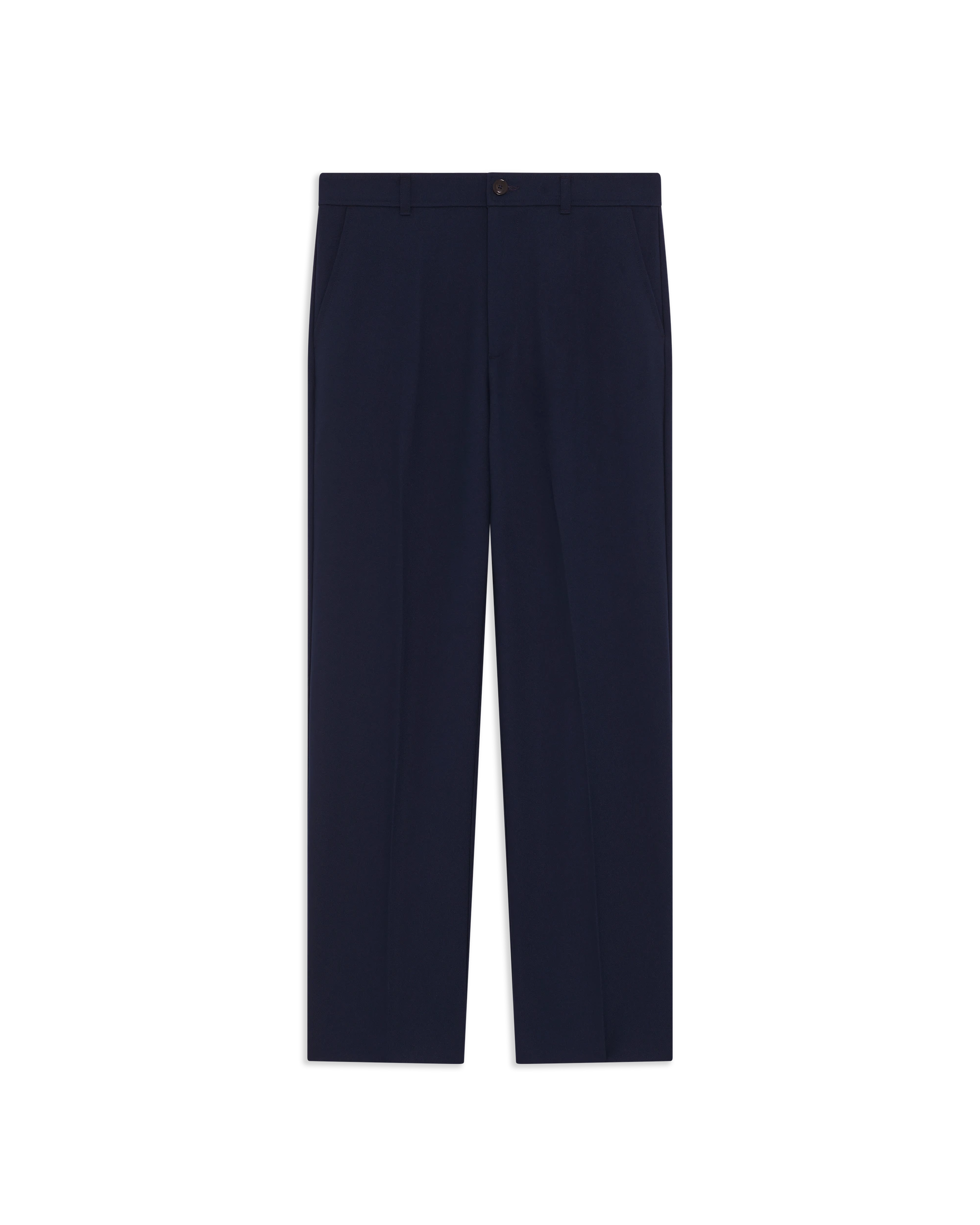 Drôle De Monsieur Cotton Straight Hose Navy Polyester Bundfalte
