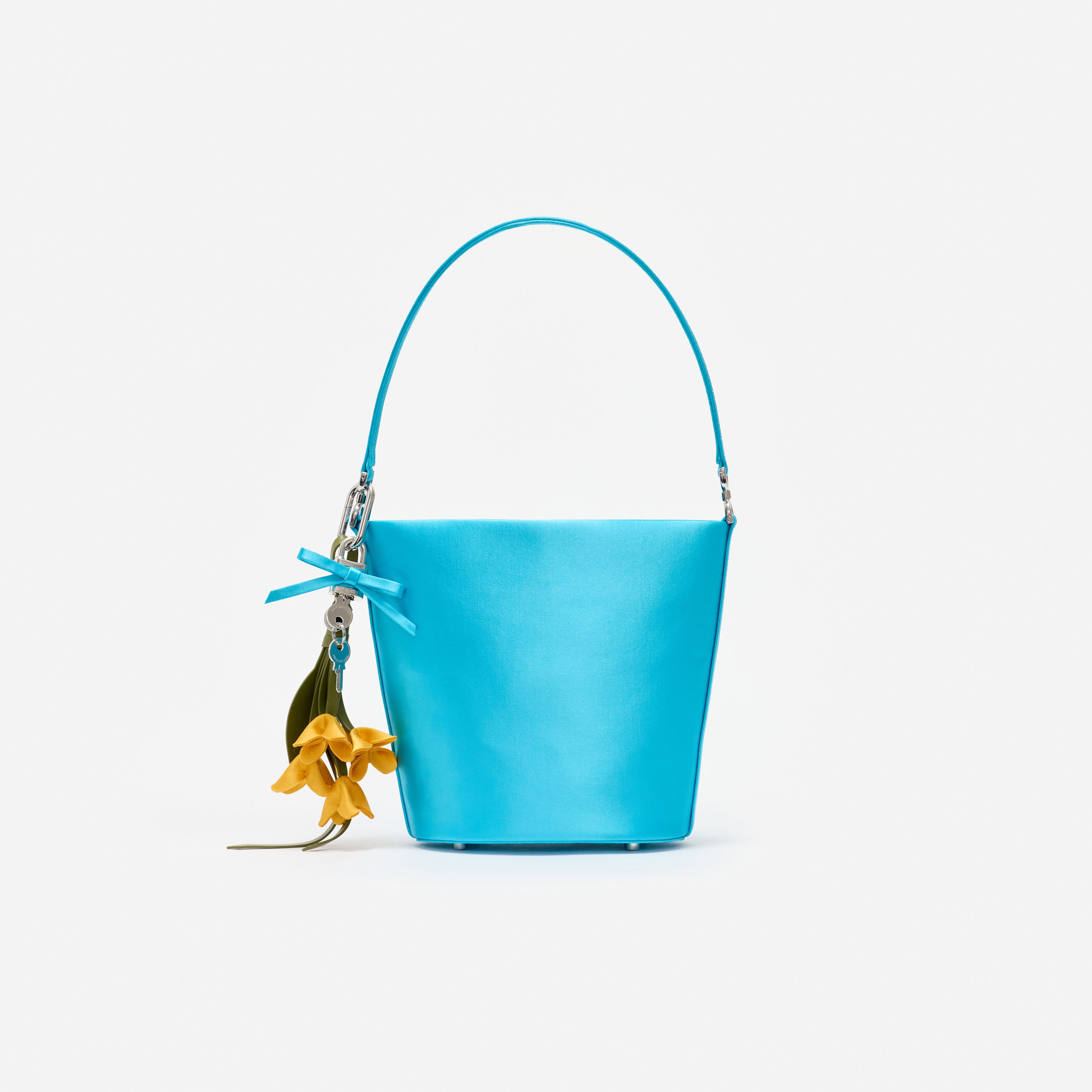 Self Portrait Blue Satin Bucket Bag Schultertasche Blau Satin
