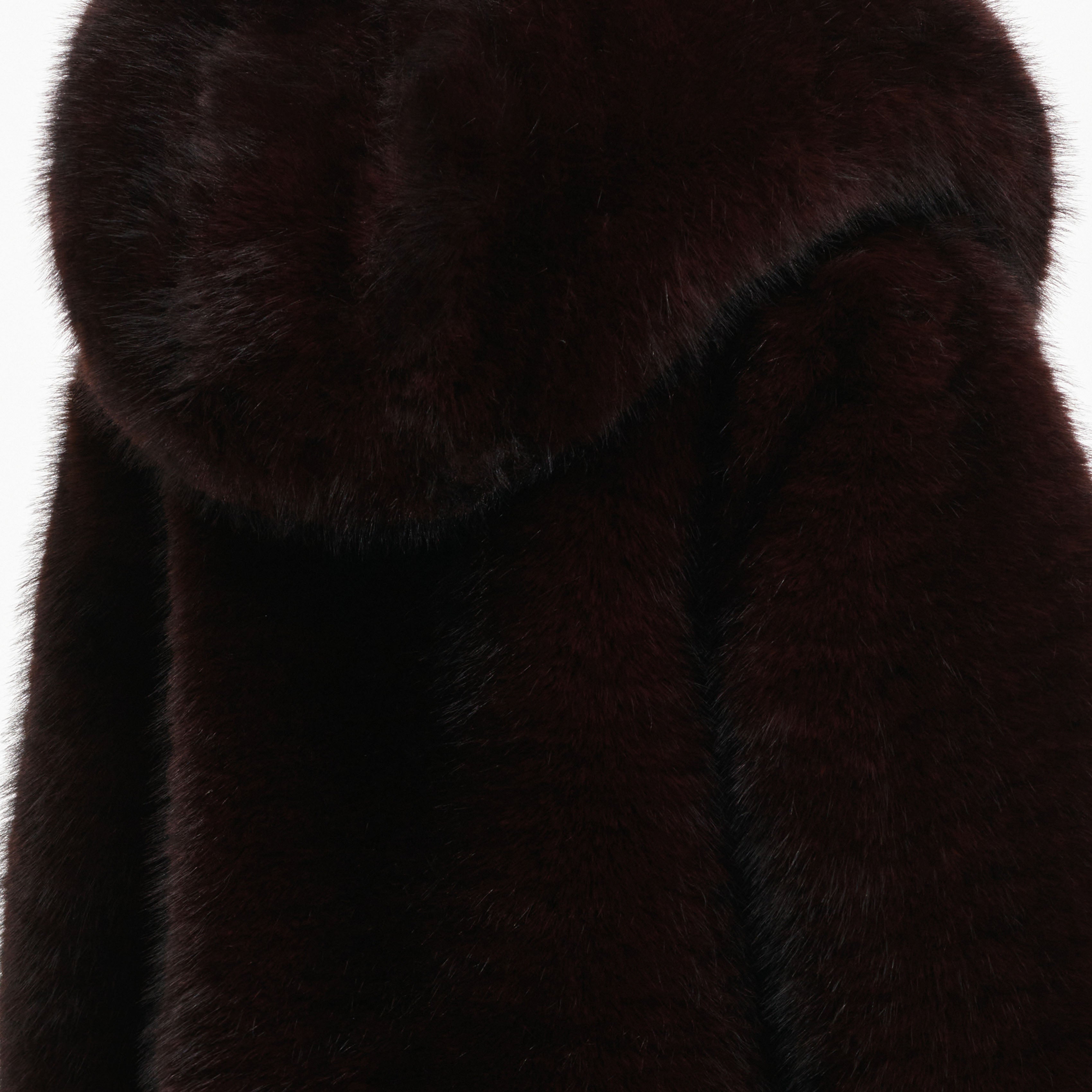 Self Portrait Brown Faux Fur Kapuzen Jacke M Kunstfell