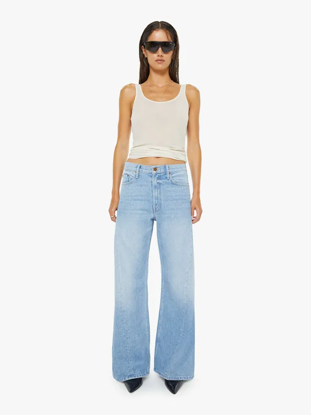 Mother Denim Snacks Lemon Twist Sneak Jeans Hellblau Wide Leg
