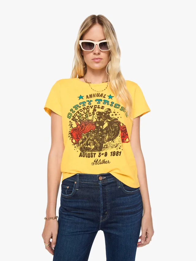 Mother The Lil Goodie Goodie T-Shirt Dirty Tricks Gelb Print