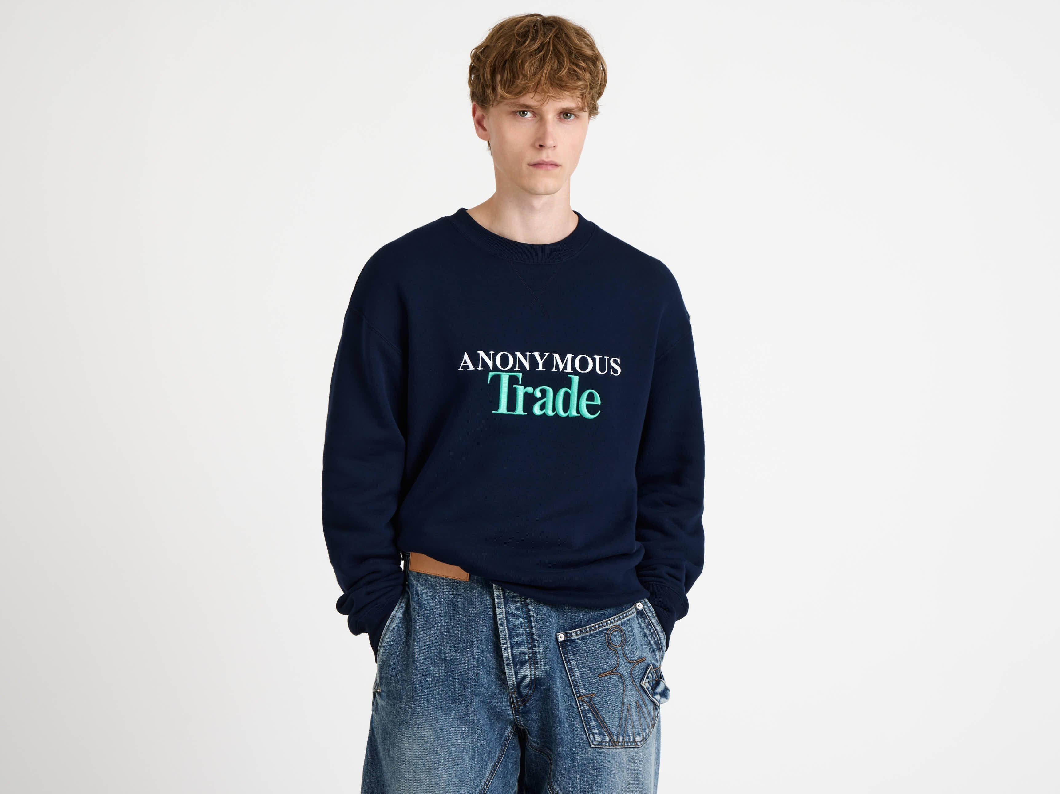 J.W.Anderson Anonymous Trade Sweatshirt Navy Herren