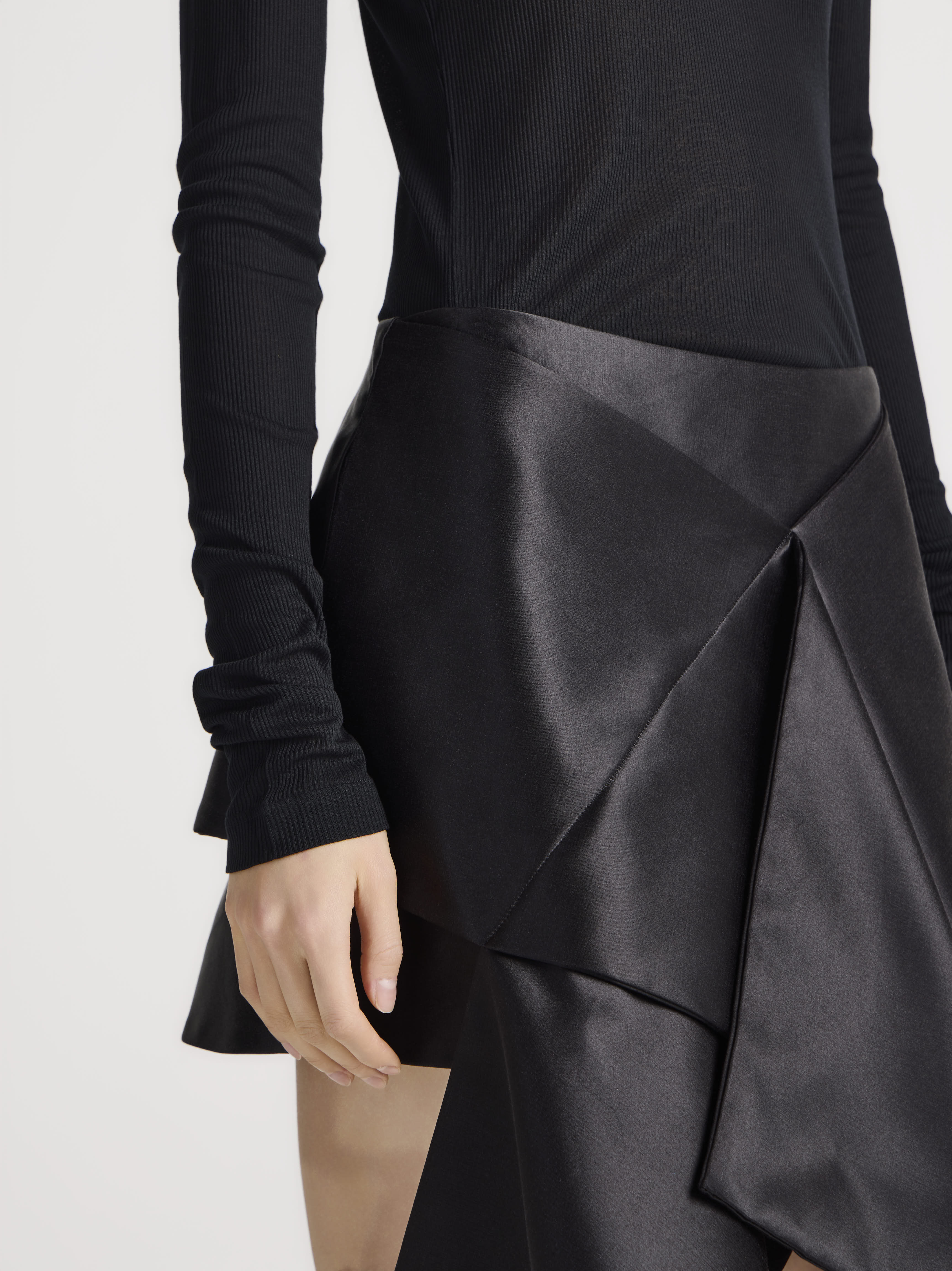 J.W.Anderson Cross Drape Mini Skirt Minirock Schwarz Seide