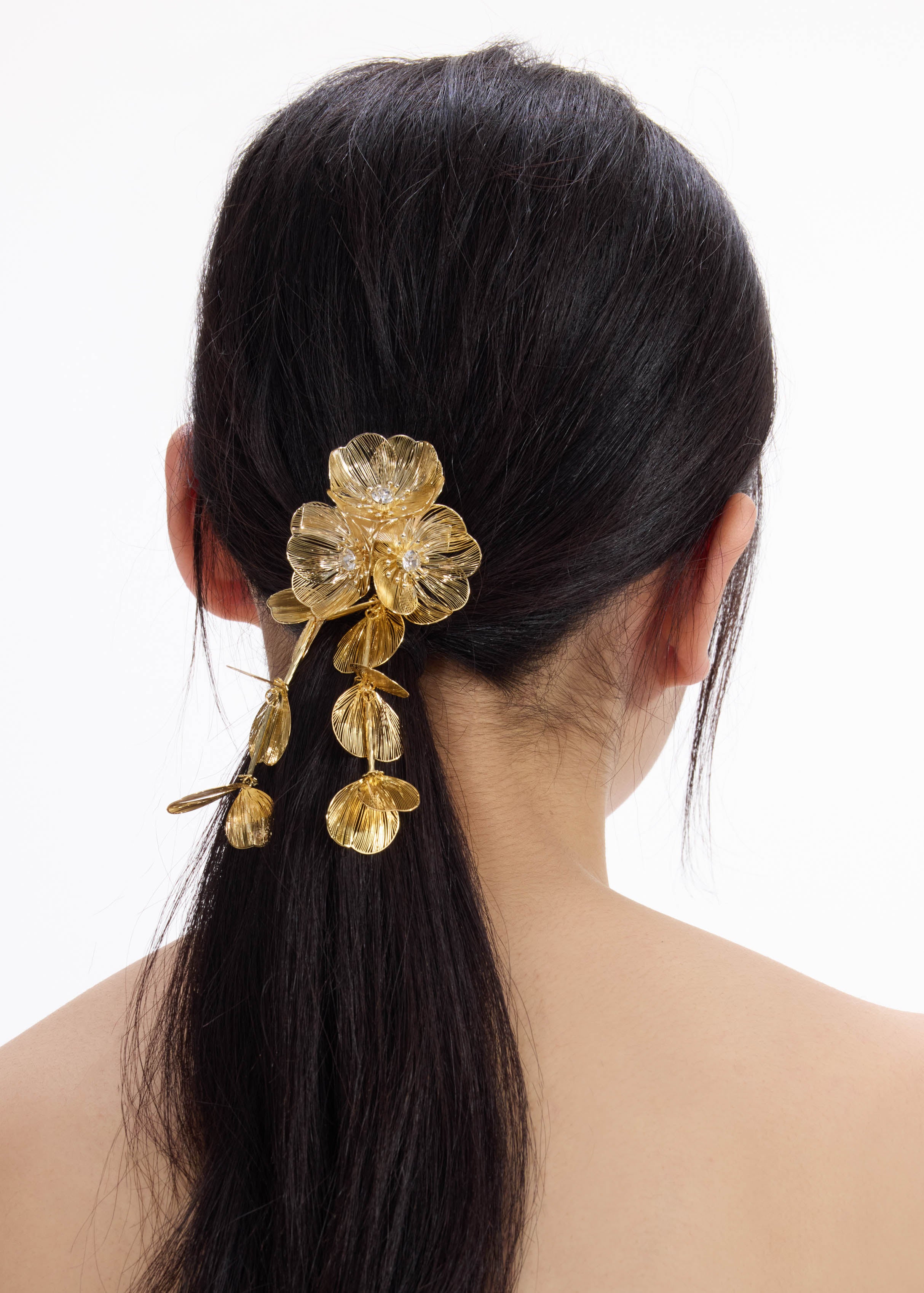 Self Portrait Hair Accessories Gold Floral Haarspange Gold