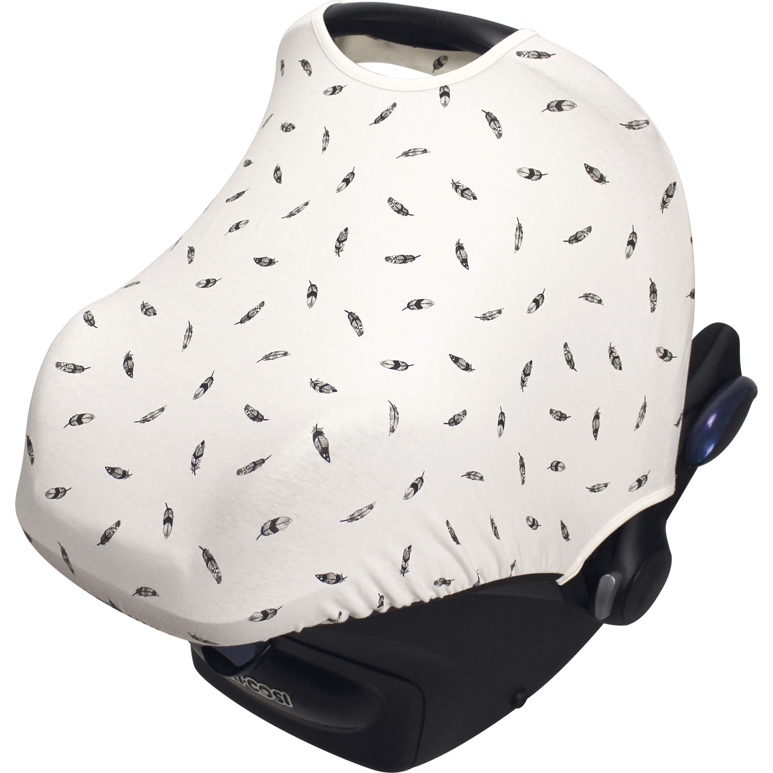 Dooky Hoody Combi Pack Sonnenschutz Babyschale Black Feather Weiß