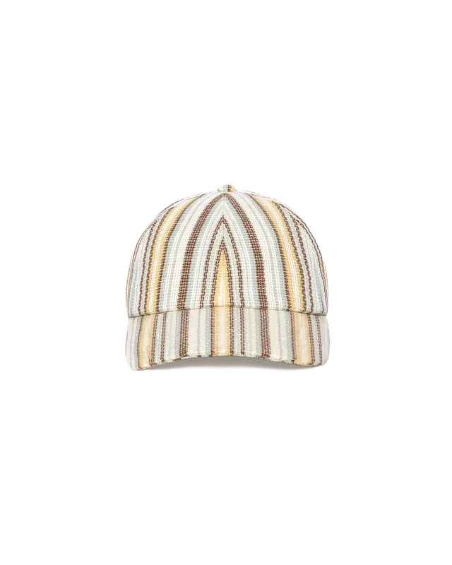 Drôle De Monsieur Casquette à Rayures Cap Off White Baumwolle OS