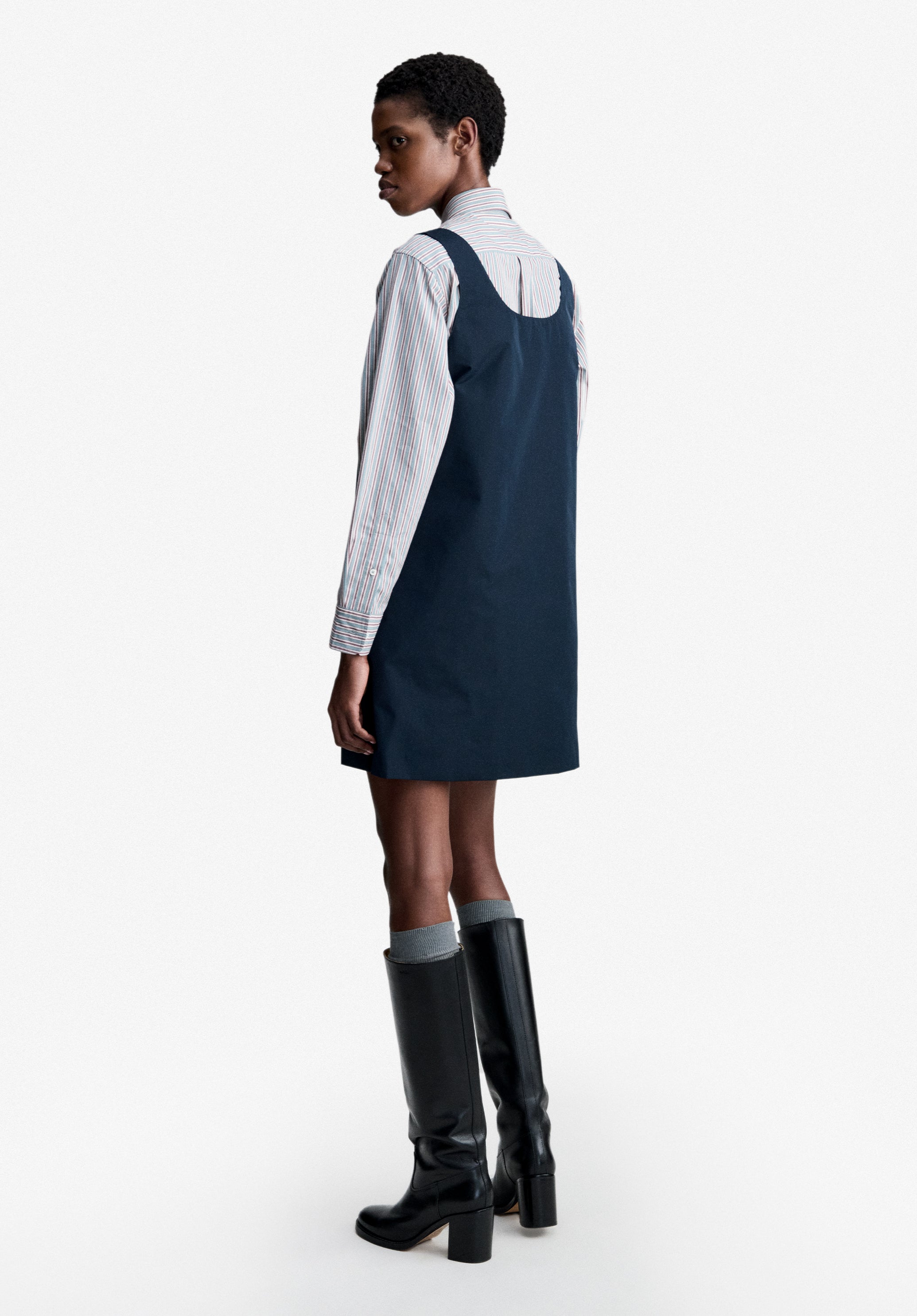 A.P.C. Trägerkleid Taft Marineblau Weit Gr. 34-42