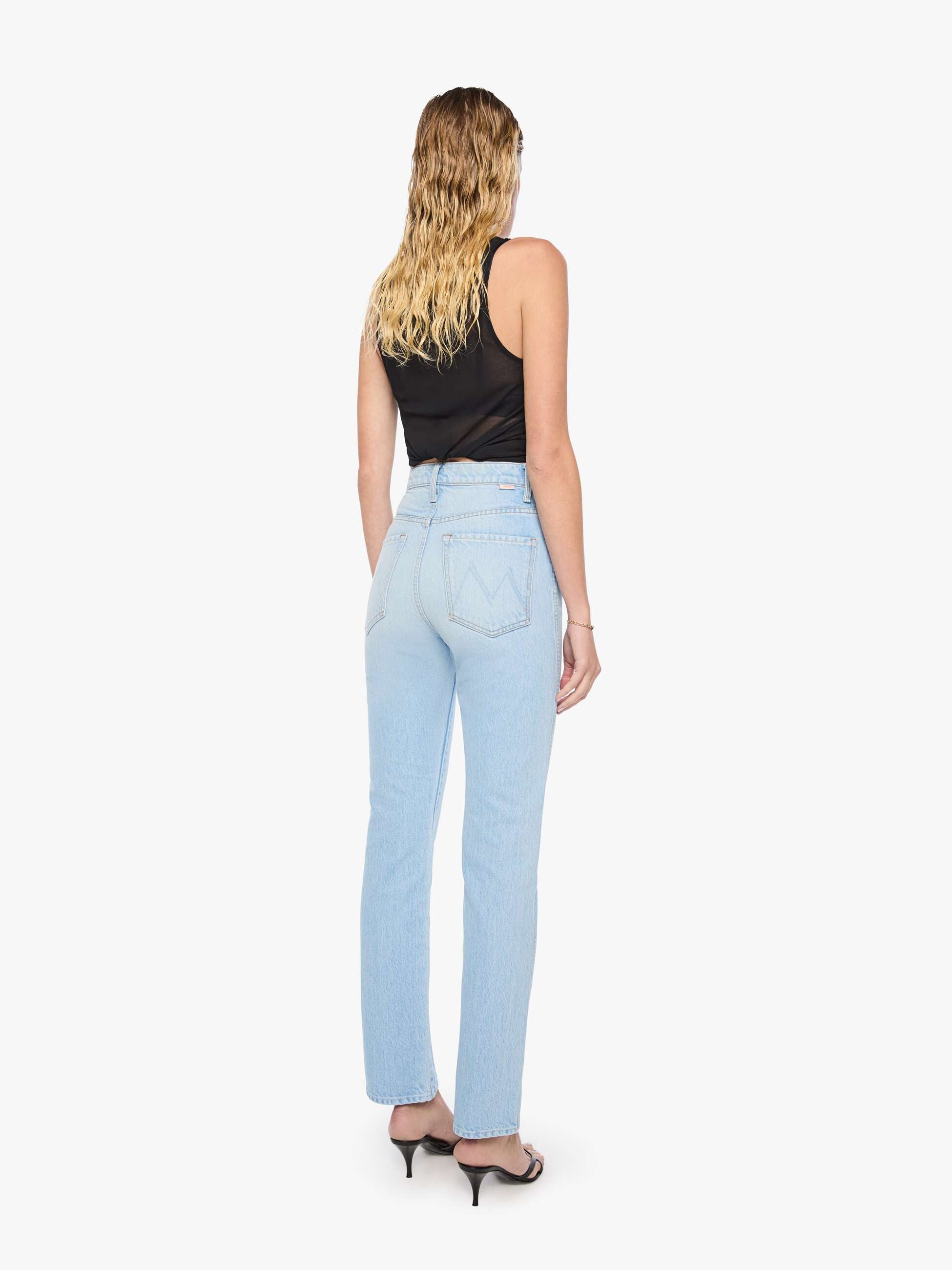 Mother SNACKS Tippy Top Sneak Jeans Dots hellblau