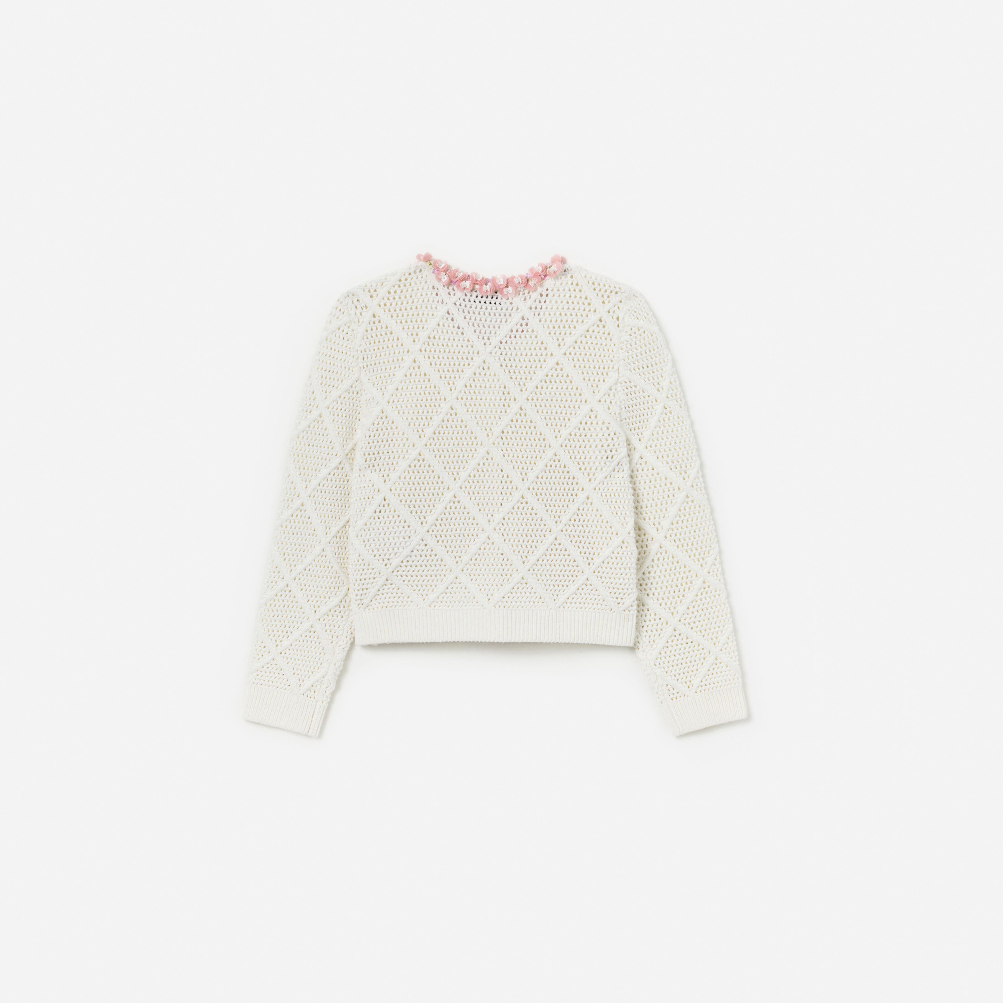 Self Portrait Cream Diamond Kinder-Cardigan Creme