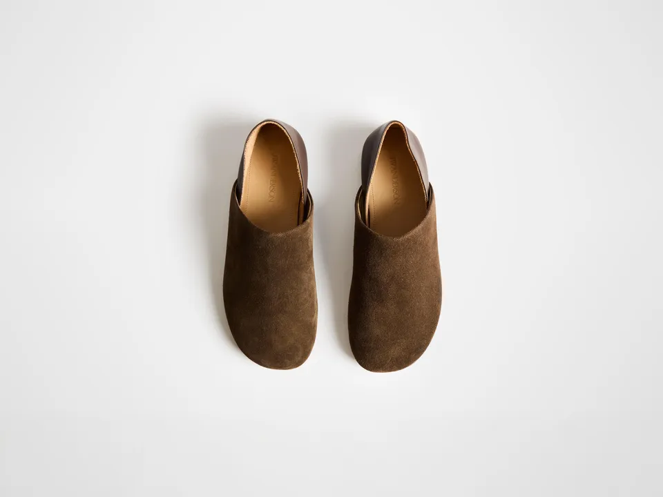 J.W.Anderson Slipper Mules Chocolate Brown Wildleder