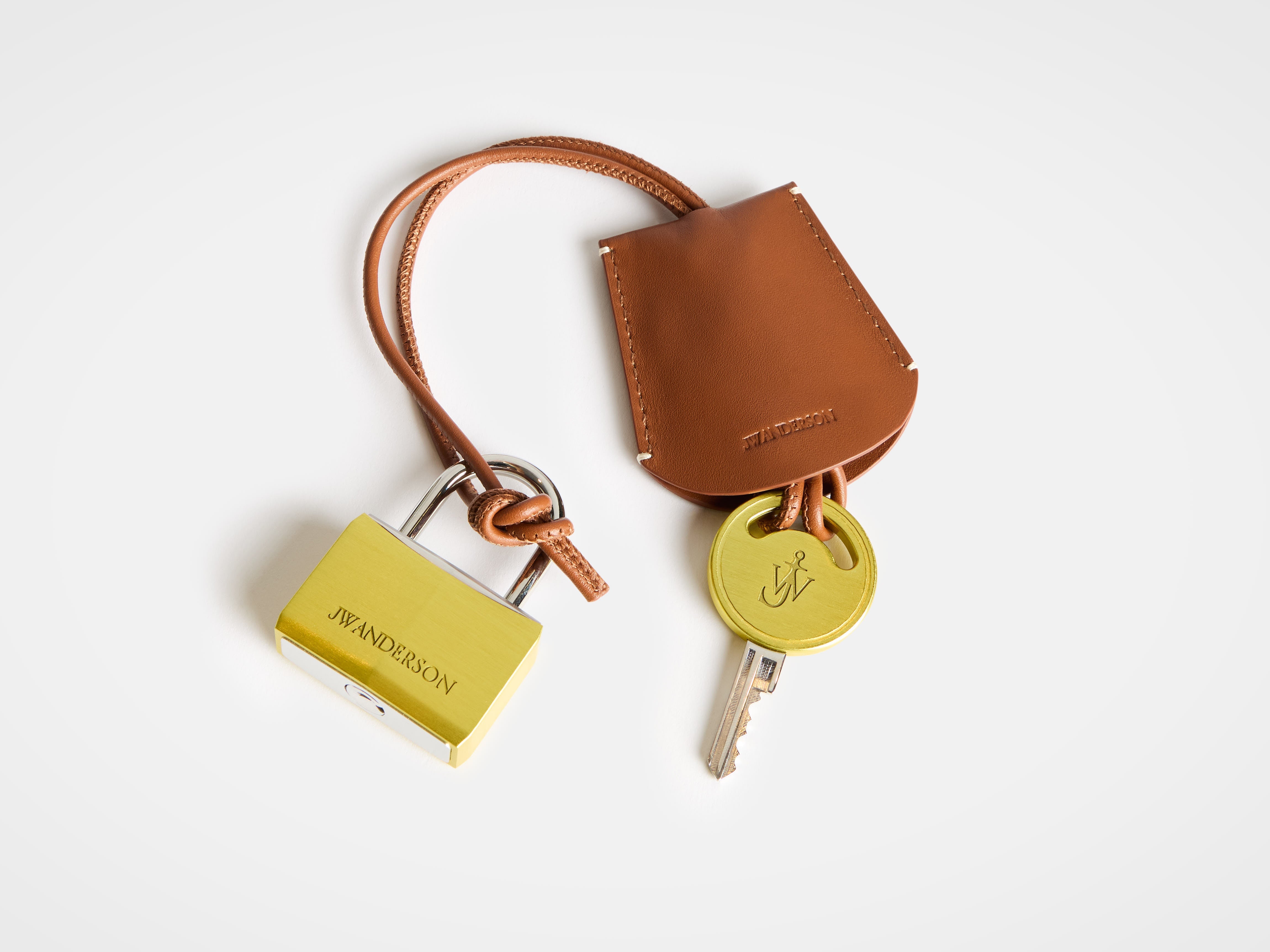 J.W.Anderson Padlock Charm Gelb Taschenanhänger Leder