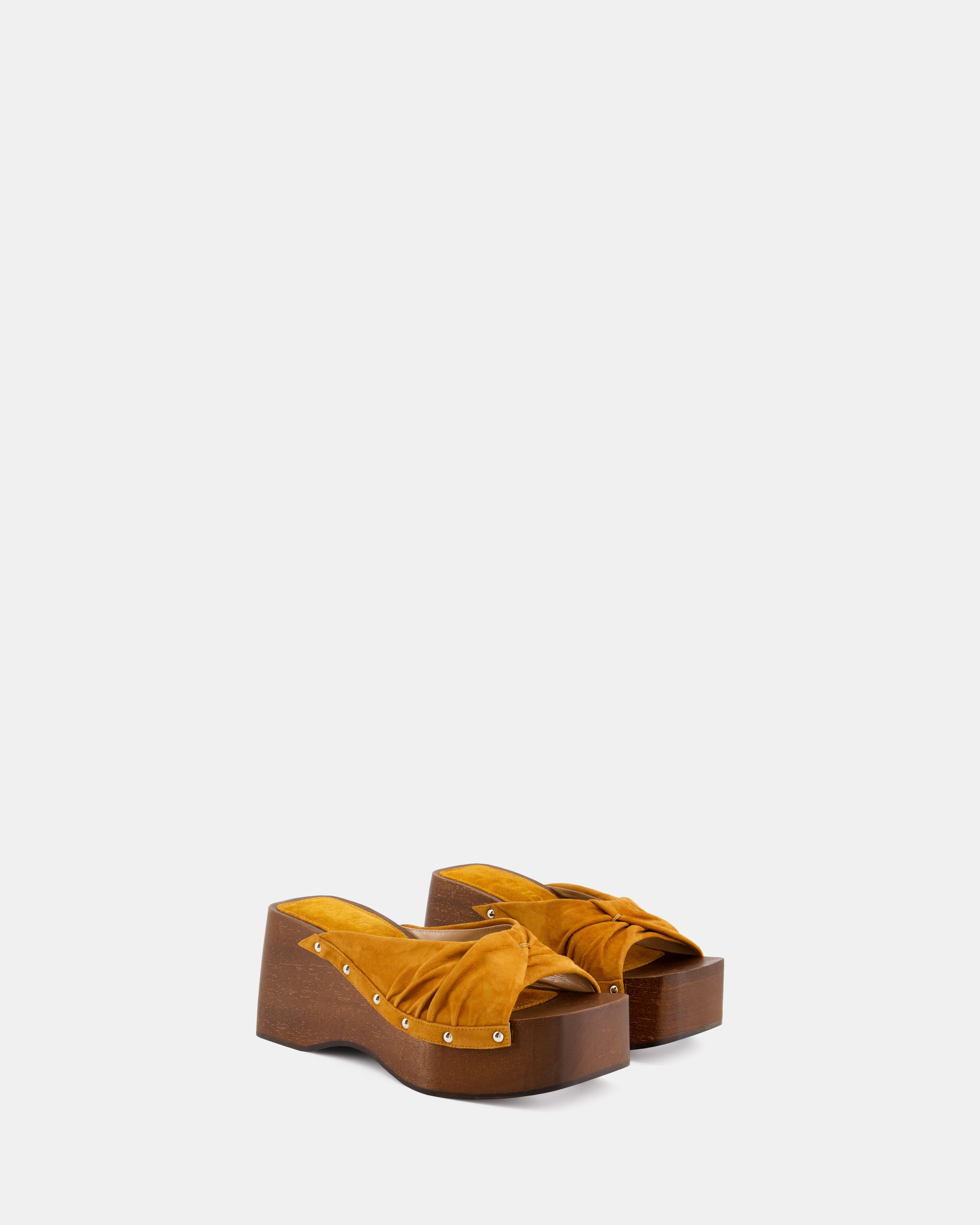 Nodaleto Bulla Mellow Wedge Clogs Sunlight Suede 8cm