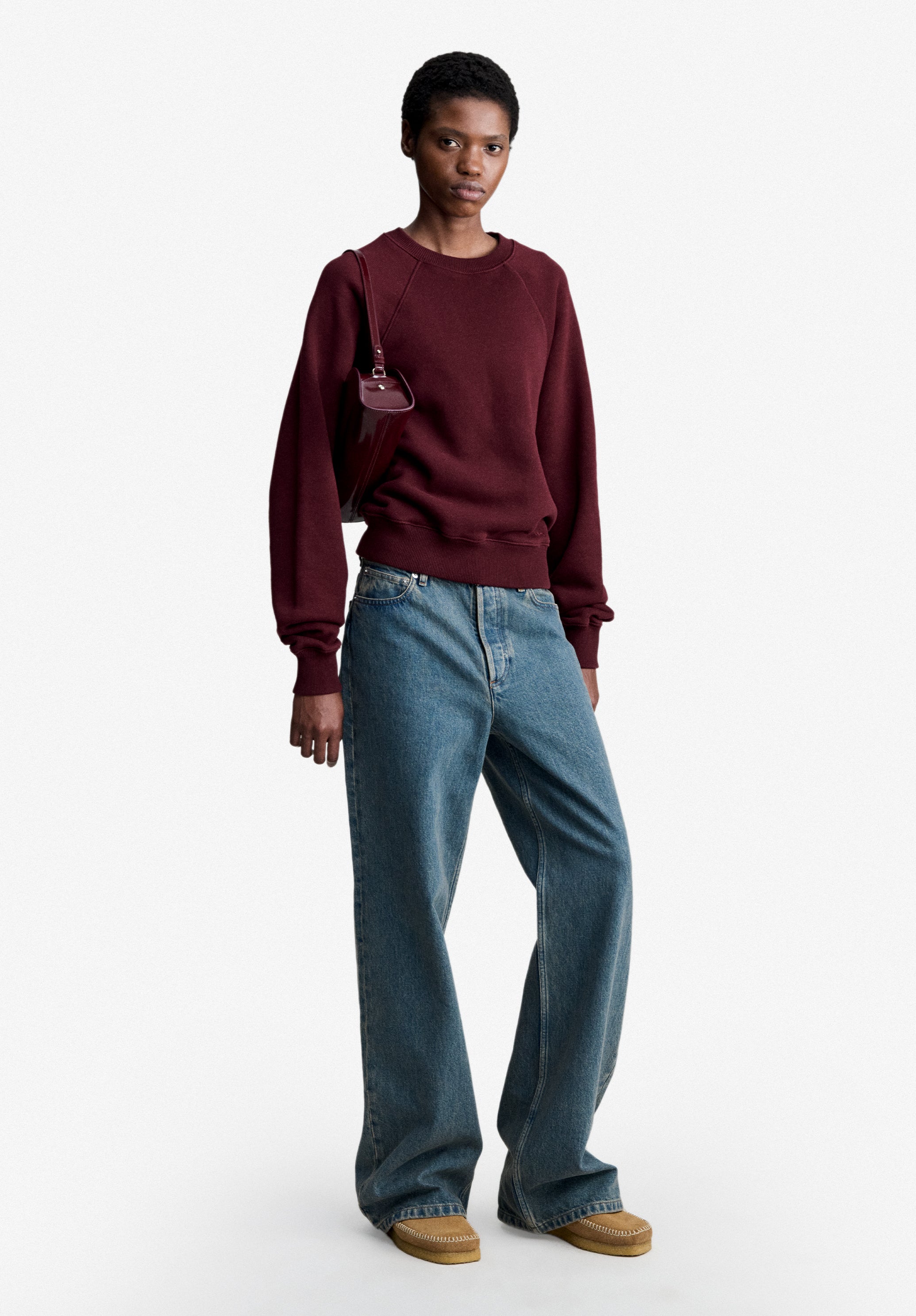 A.P.C. Sweatshirt Raglan Kapuzenpullover Bordeaux M
