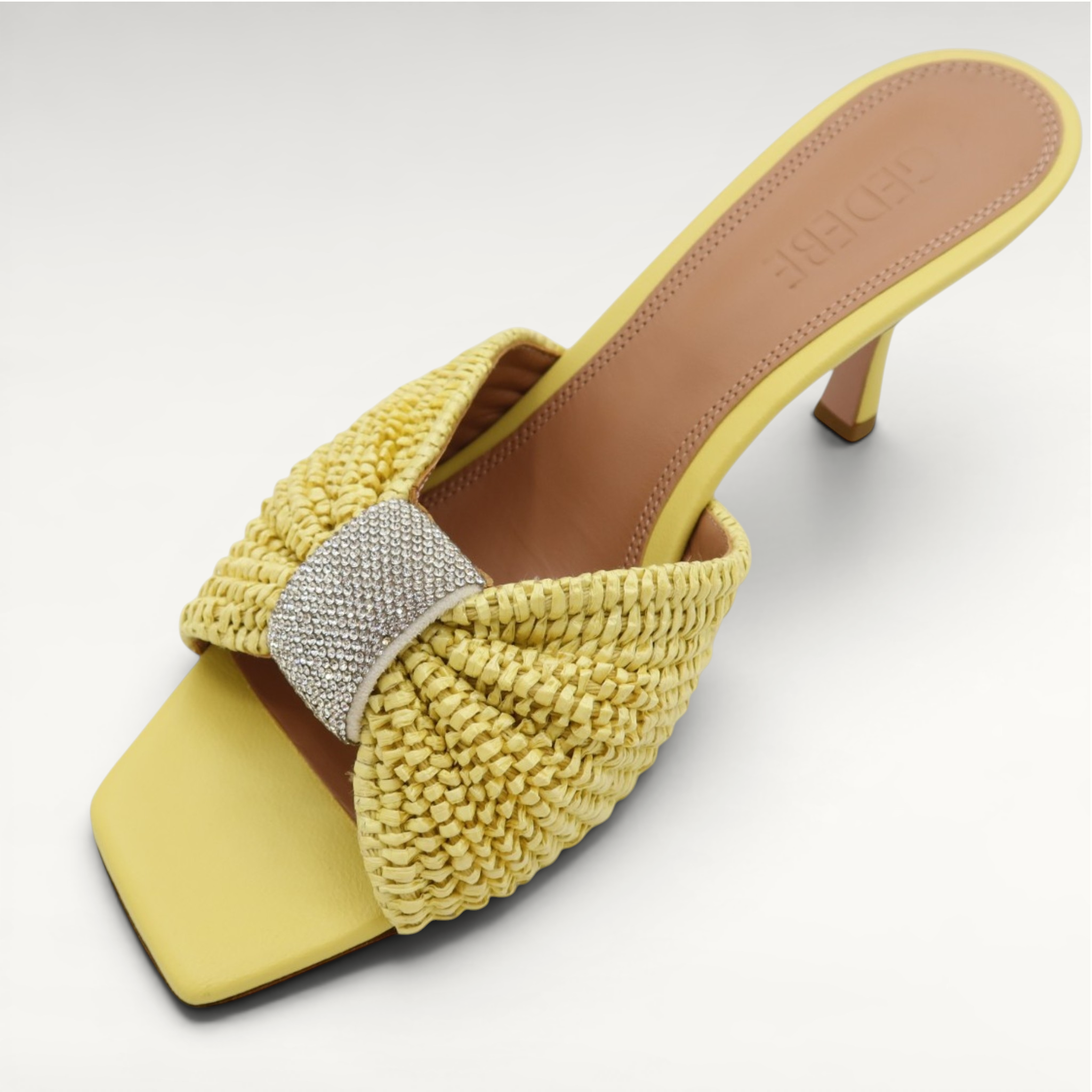 Gedebe Nora Mule Pantoletten Raffia und Echtleder