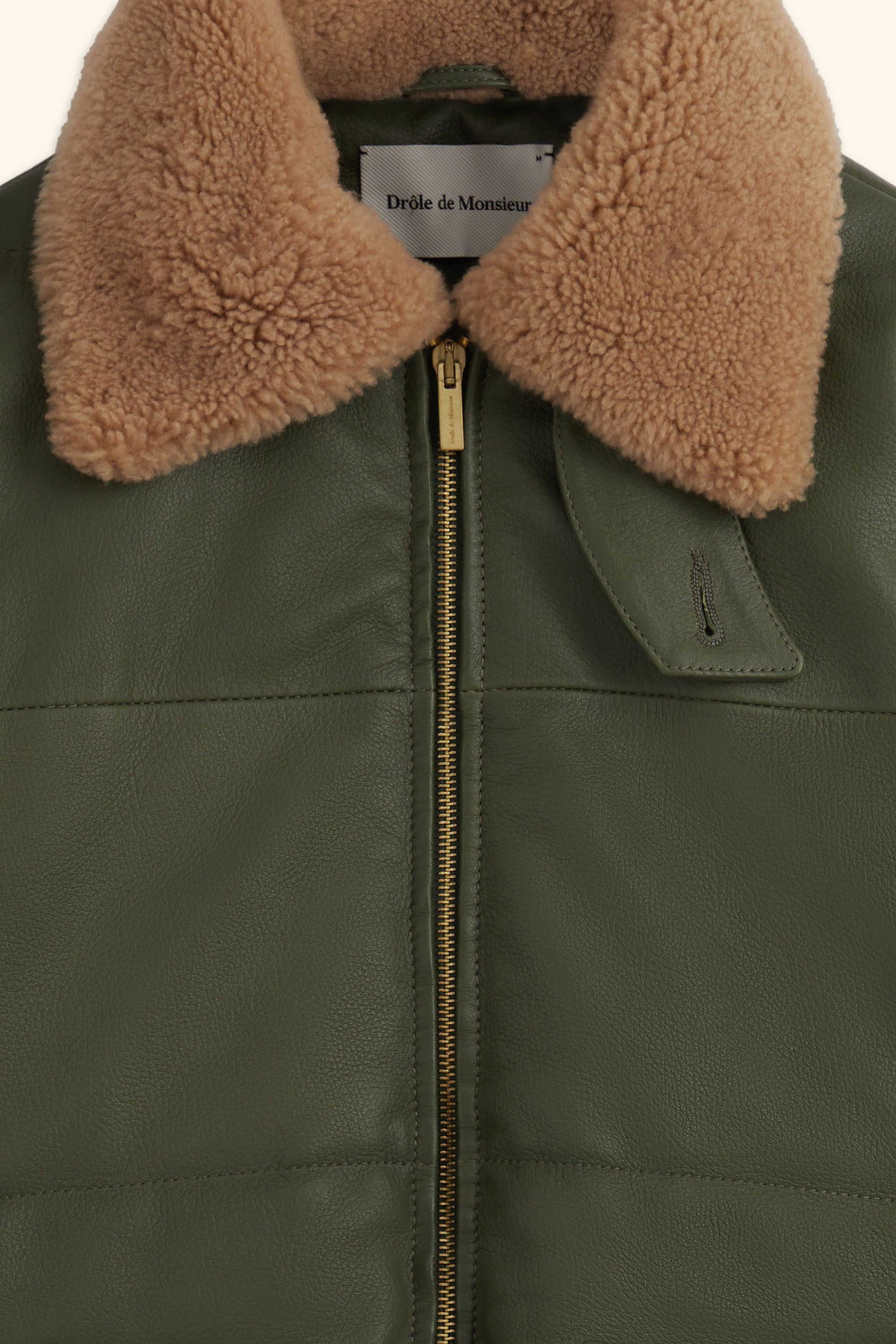 Drôle De Monsieur Le Blouson Cuir Lederjacke khaki gesteppt
