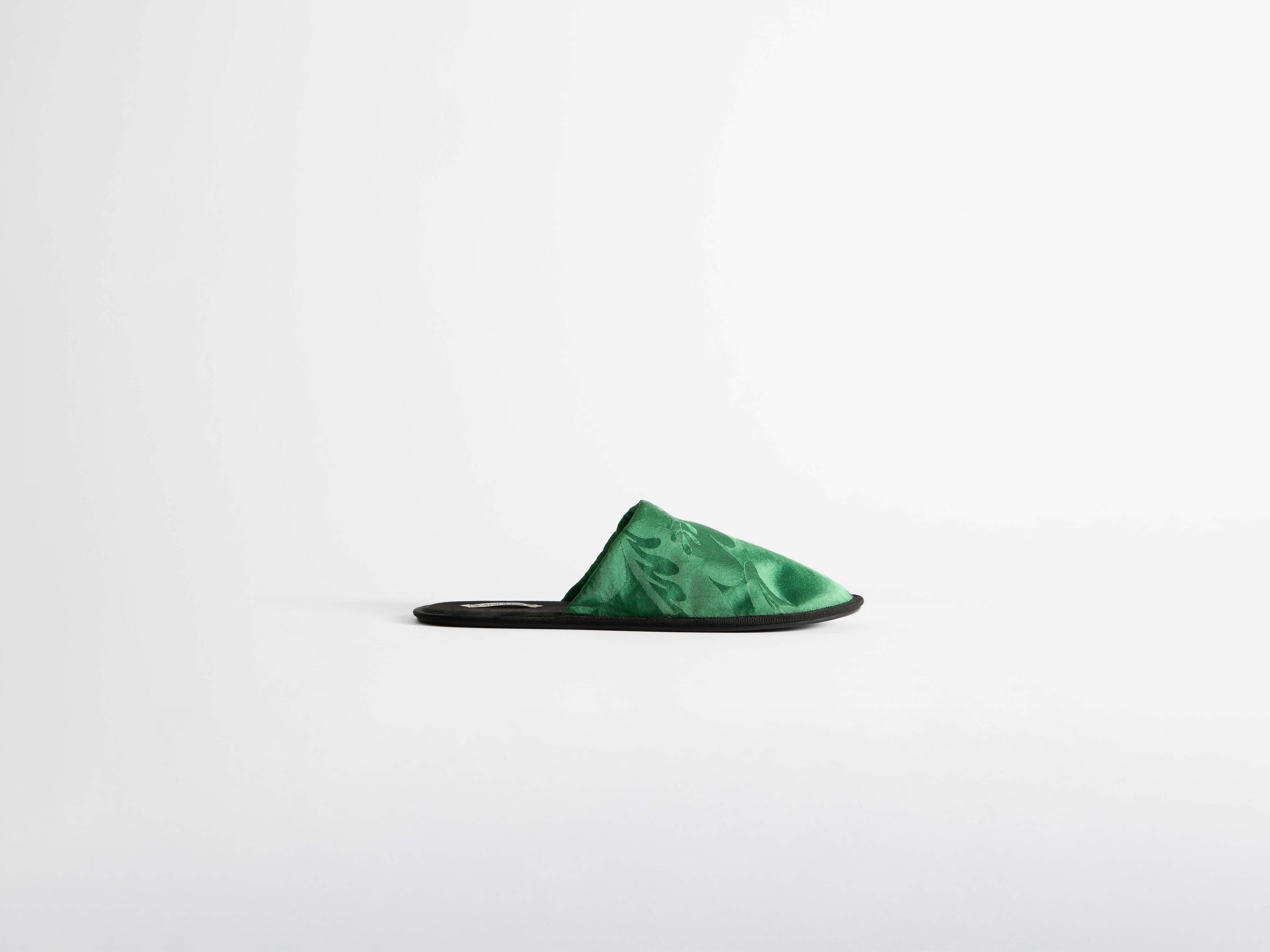 J.W.Anderson Close Toe Slides Pantoletten Smaragd Seide