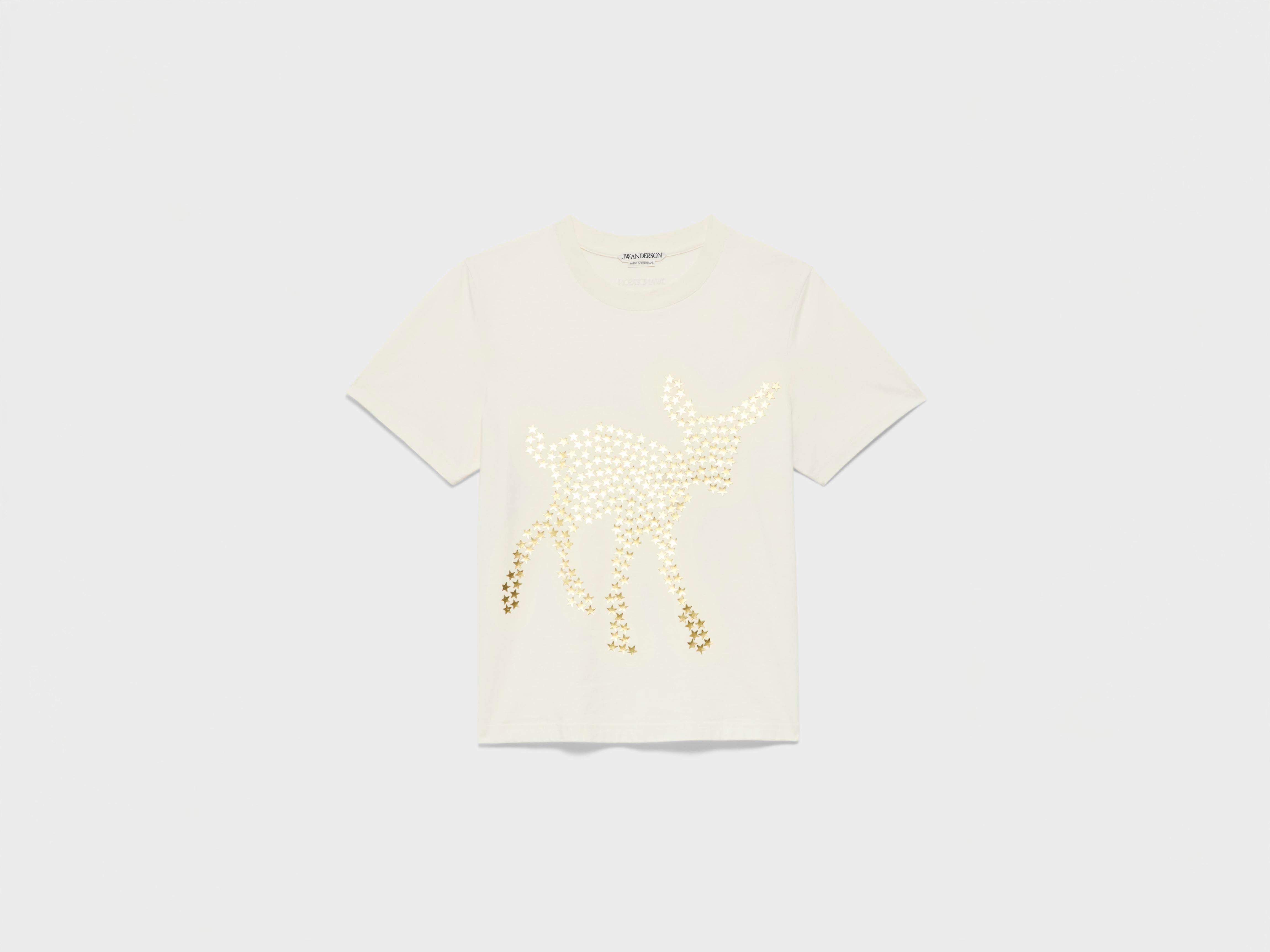 J.W.Anderson Animal Stars T-Shirt Ecru Damen Baumwolle