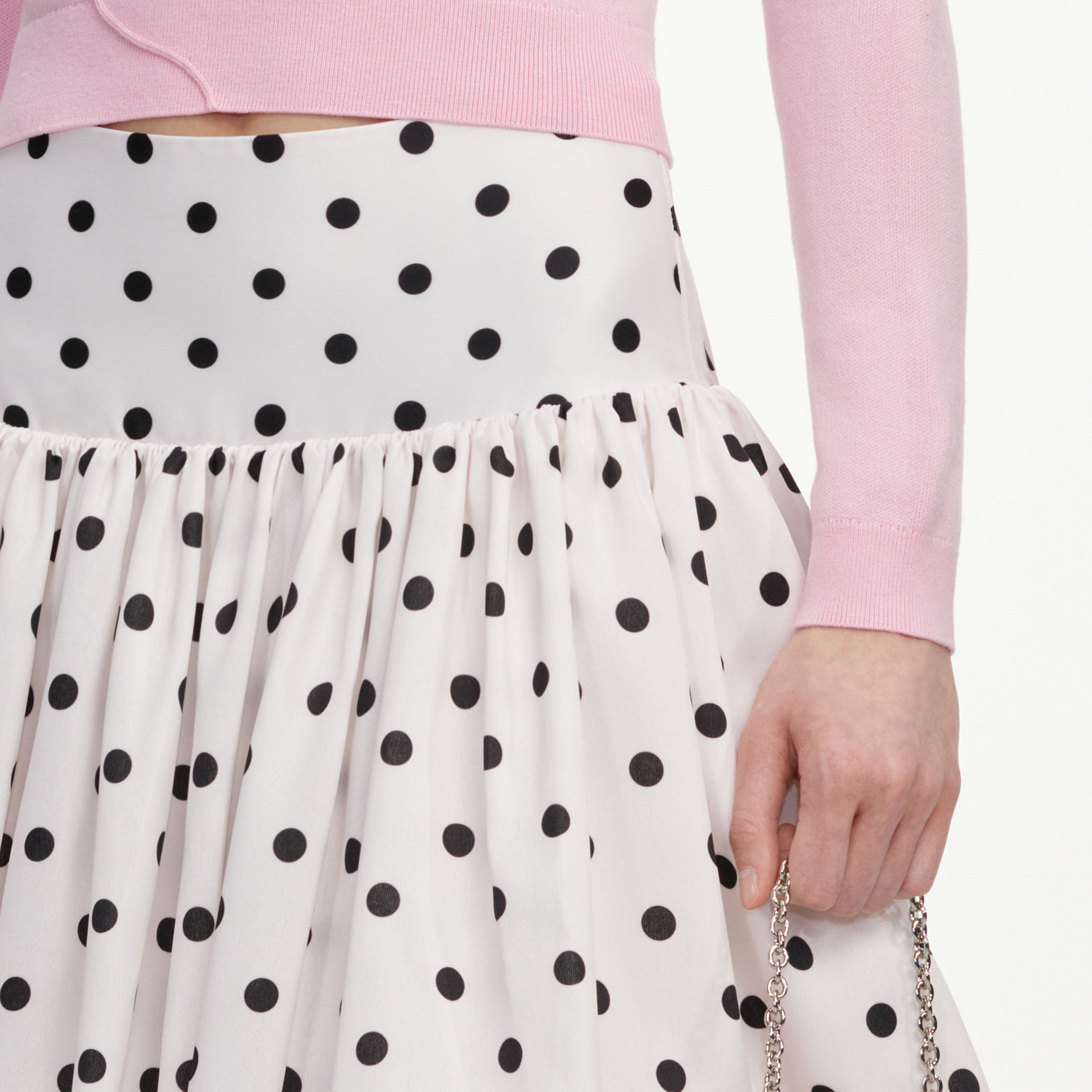 Self Portrait Cream Polka Dot Midi Rock Creme Taft UK 6
