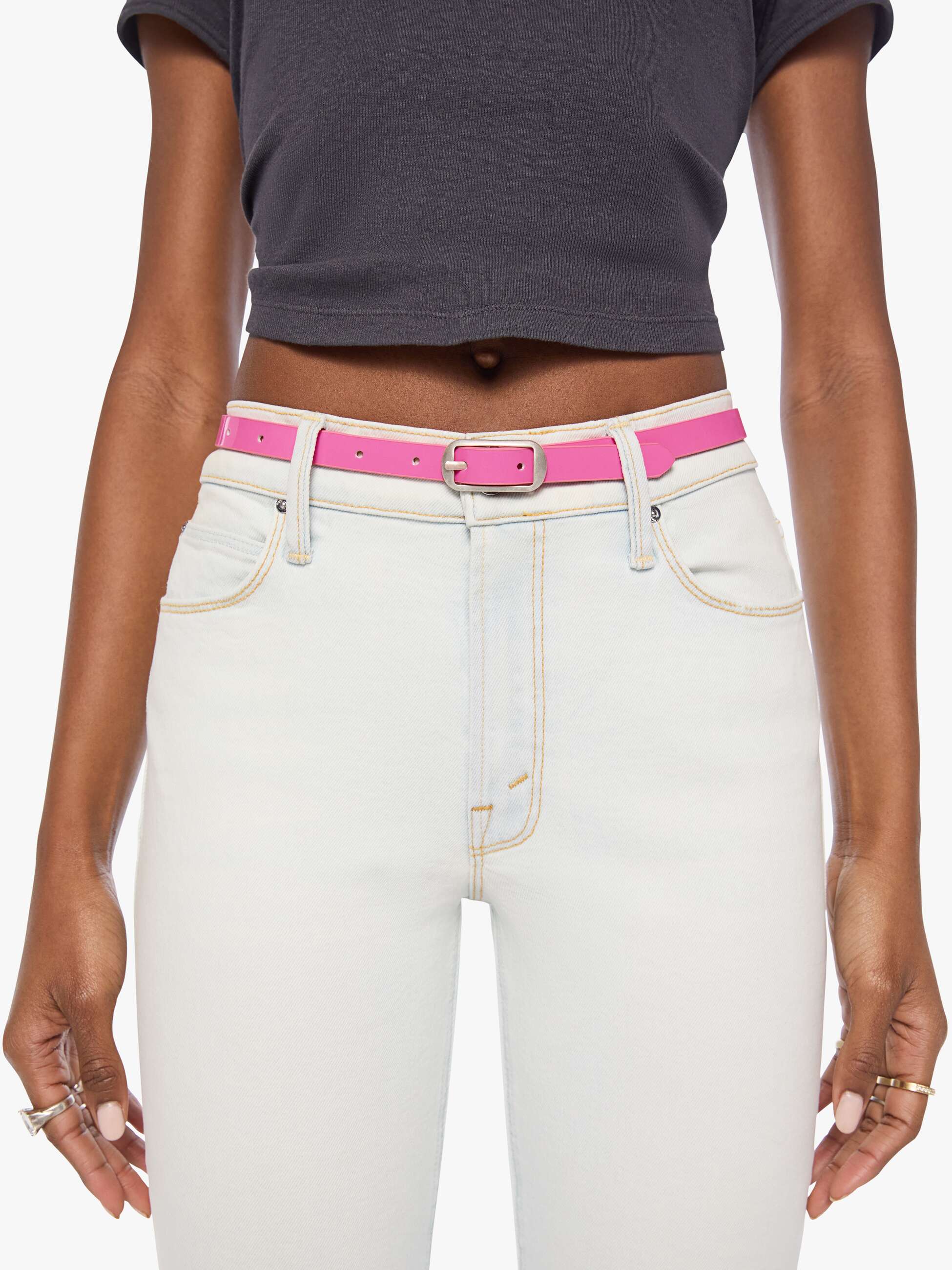 Mother The Patent Leather Belt Gürtel Rosa Frosting