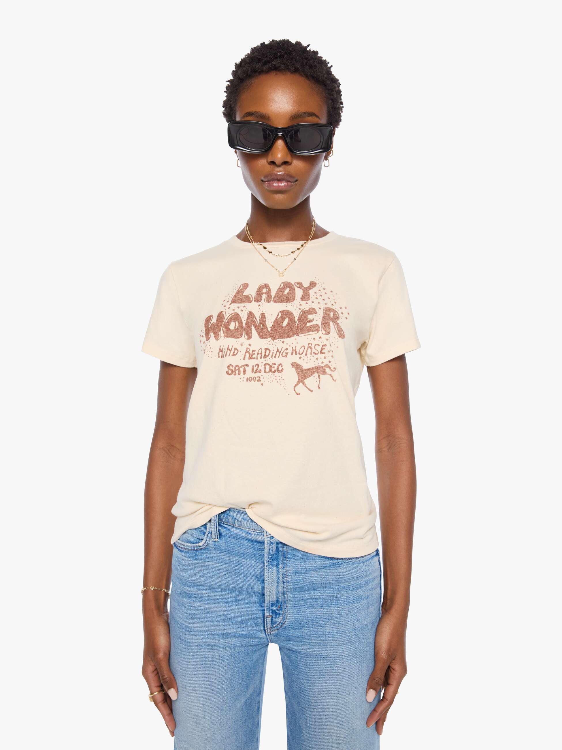 Mother Boxy Goodie Goodie T-Shirt Lady Wonder Creme