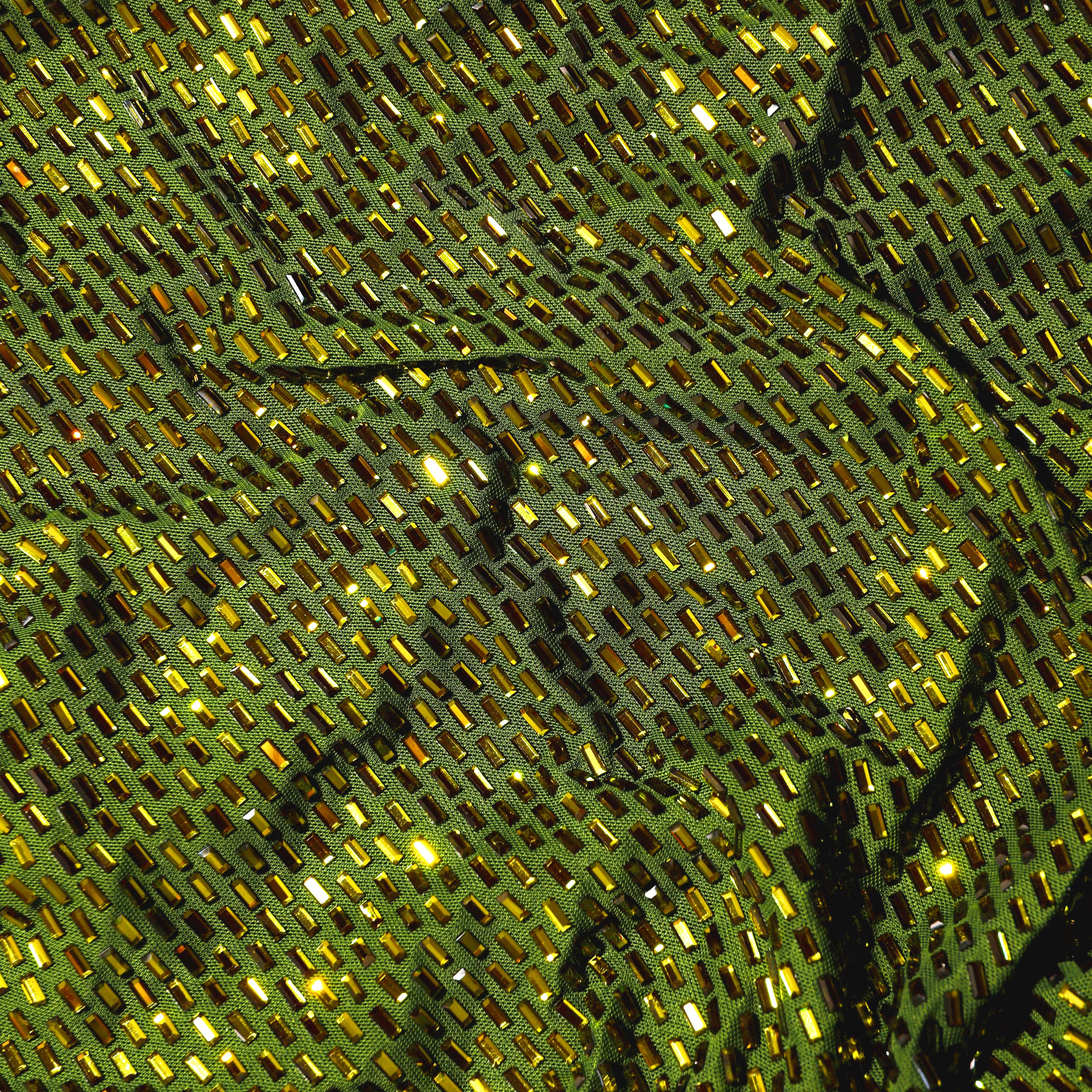 Self Portrait Olive Rhinestone Mesh Midikleid Grün Strass UK 4-16